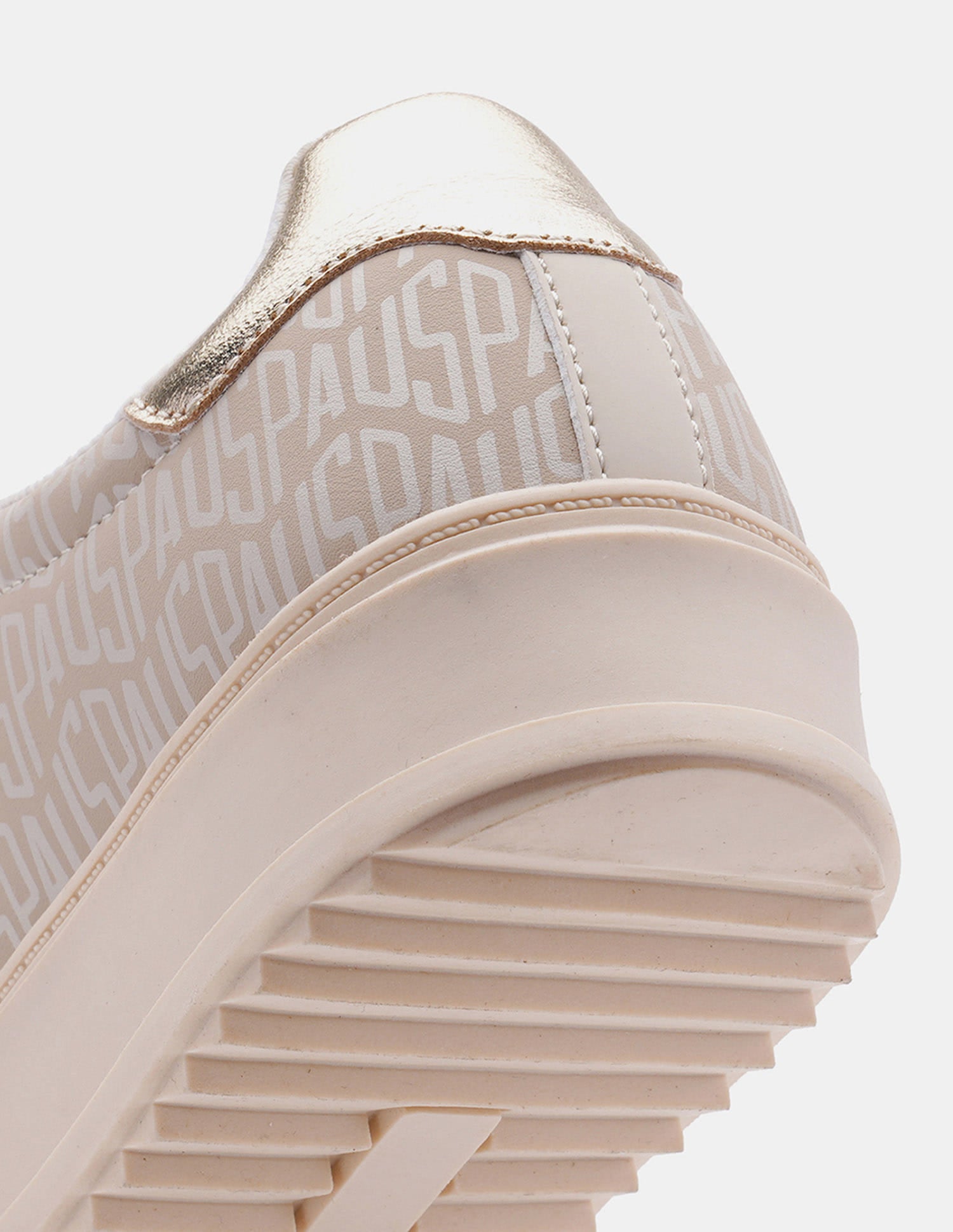 Round Toe Brand Printed Narcisa Sneakers Beige - U.S. Polo Assn. India | Large