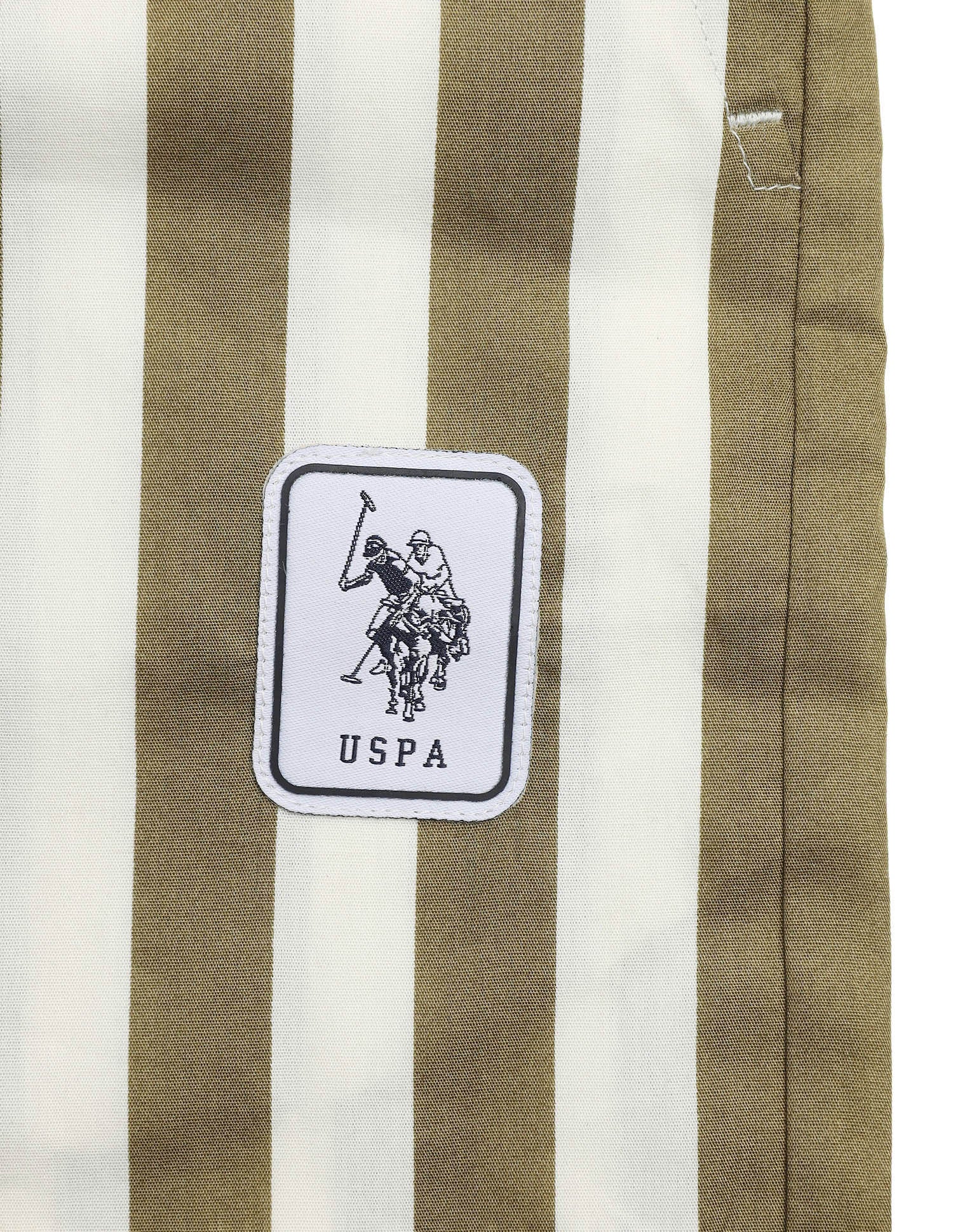 Vertical Striped Mid Rise OELP1 Lounge Pants Elmwood - U.S. Polo Assn. India | Large