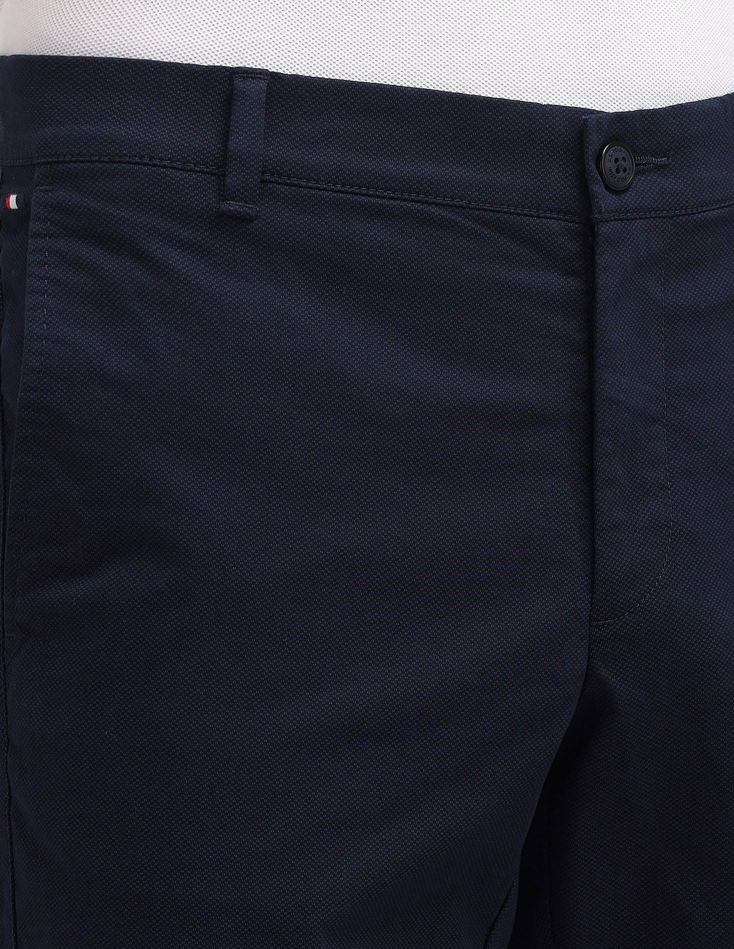 Denver Slim Fit Solid Trousers Navy - U.S. POLO ASSN. | Large