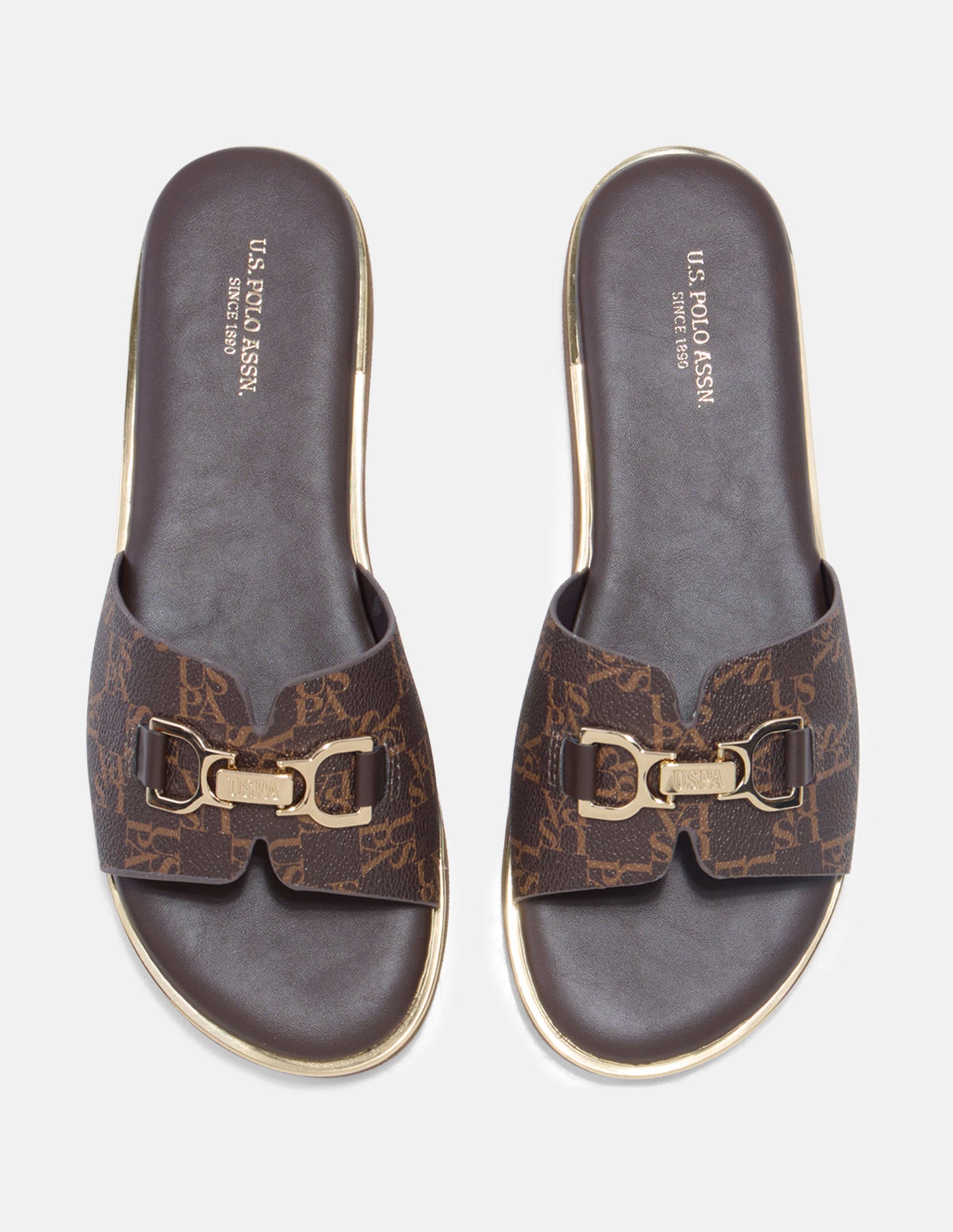 Monogram Viha Sandals Dark Brown - U.S. Polo Assn. India | Large