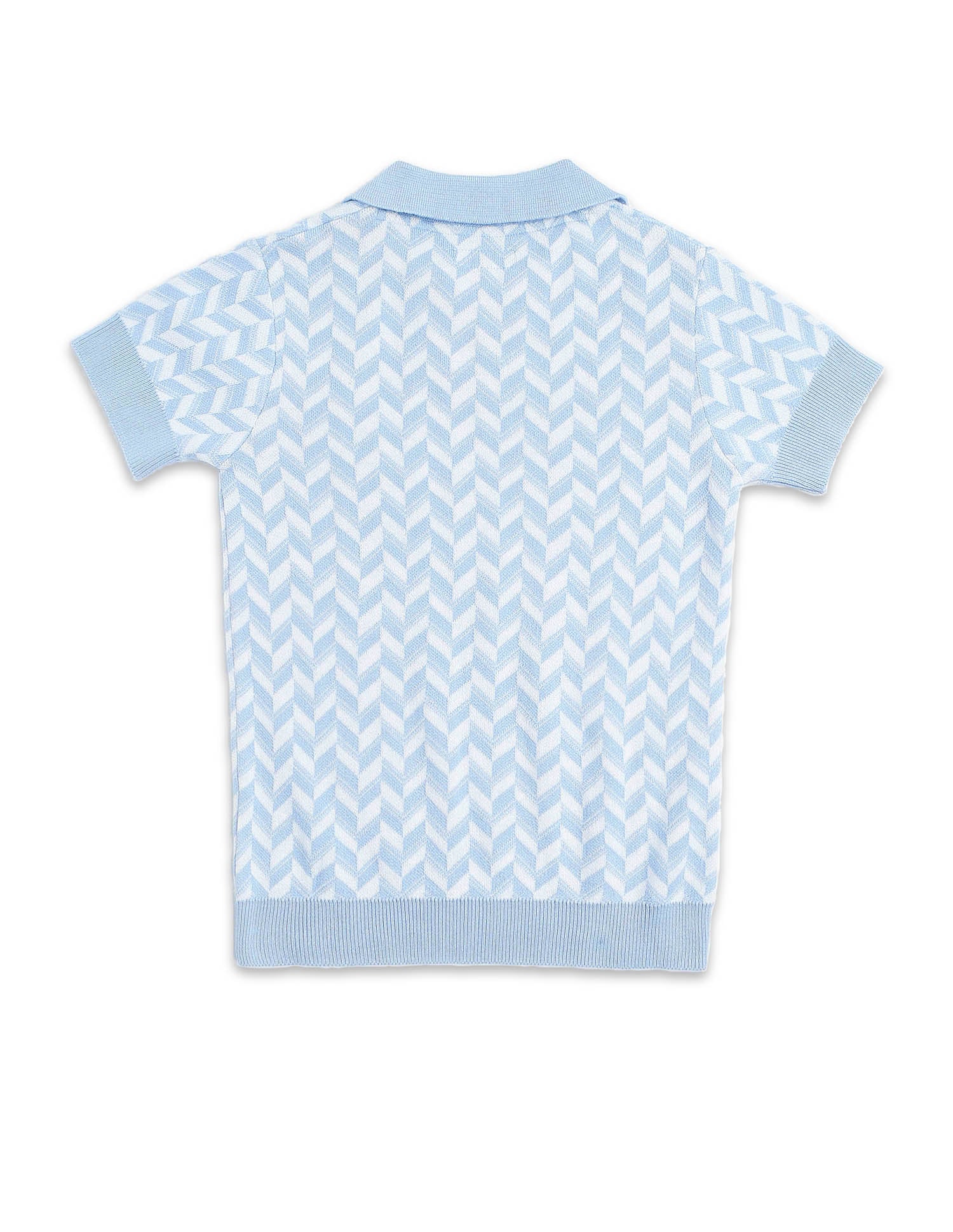 Boys Chevron Printed Regular Fit Polo Shirt White - U.S. POLO ASSN. | Large