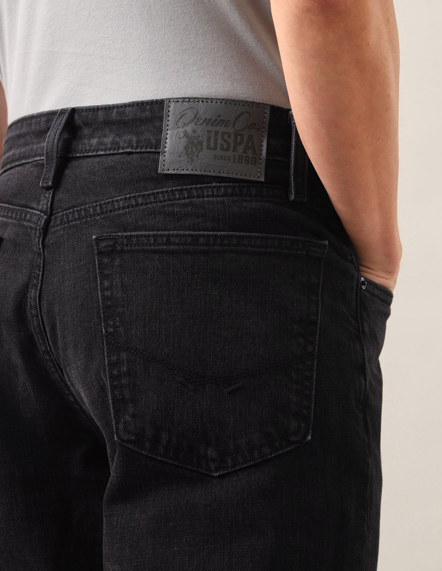 Connor Bootcut Fit Black Jeans Washed Black - U.S. Polo Assn. India | Large