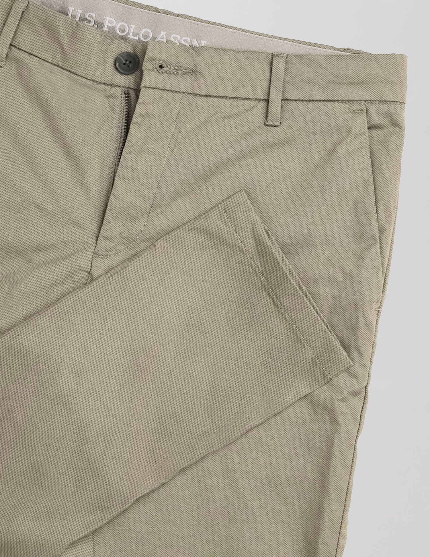 Austin Slim Fit Satin Trousers Sage - U.S. POLO ASSN. | Large