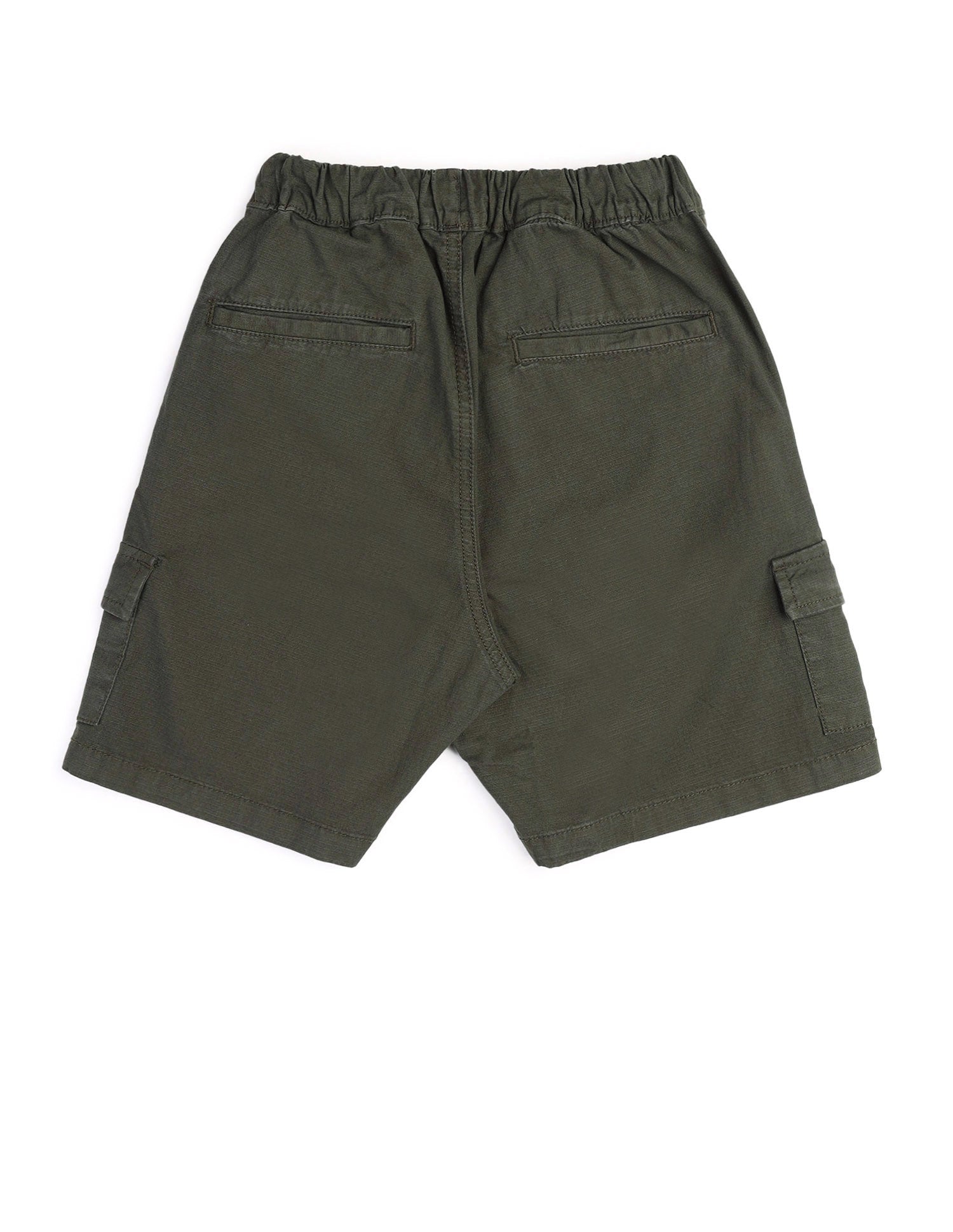 Boys Relaxed Fit Textured Cargo Shorts Olive - U.S. POLO ASSN. | Large