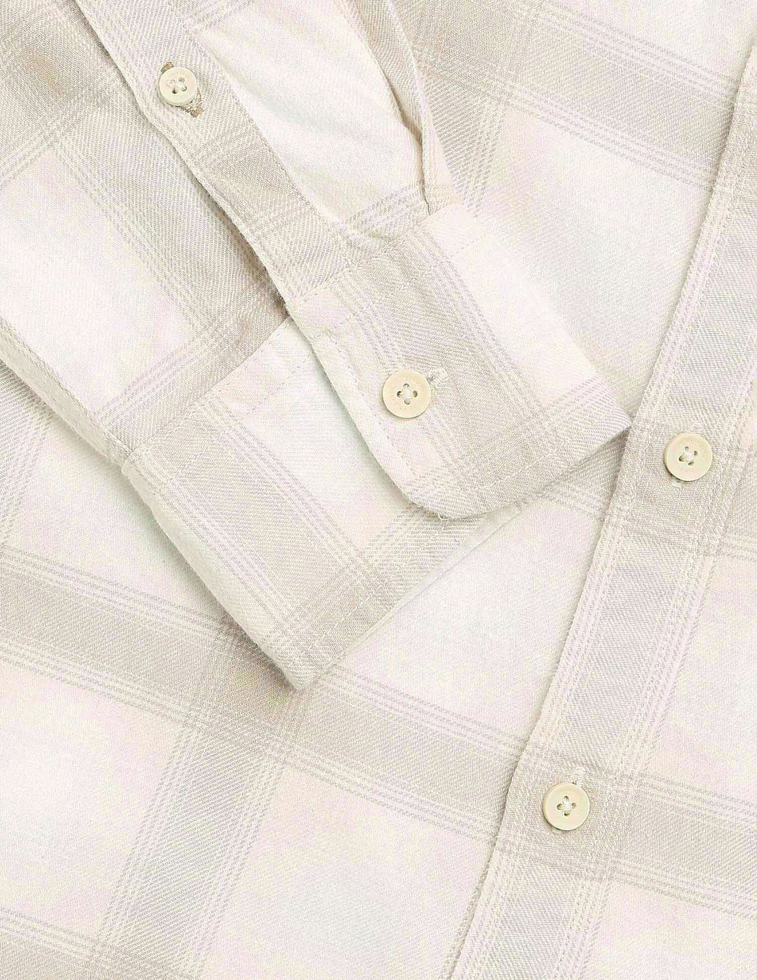 Twill Tartan Checked Shirt Beige - U.S. POLO ASSN. | Large