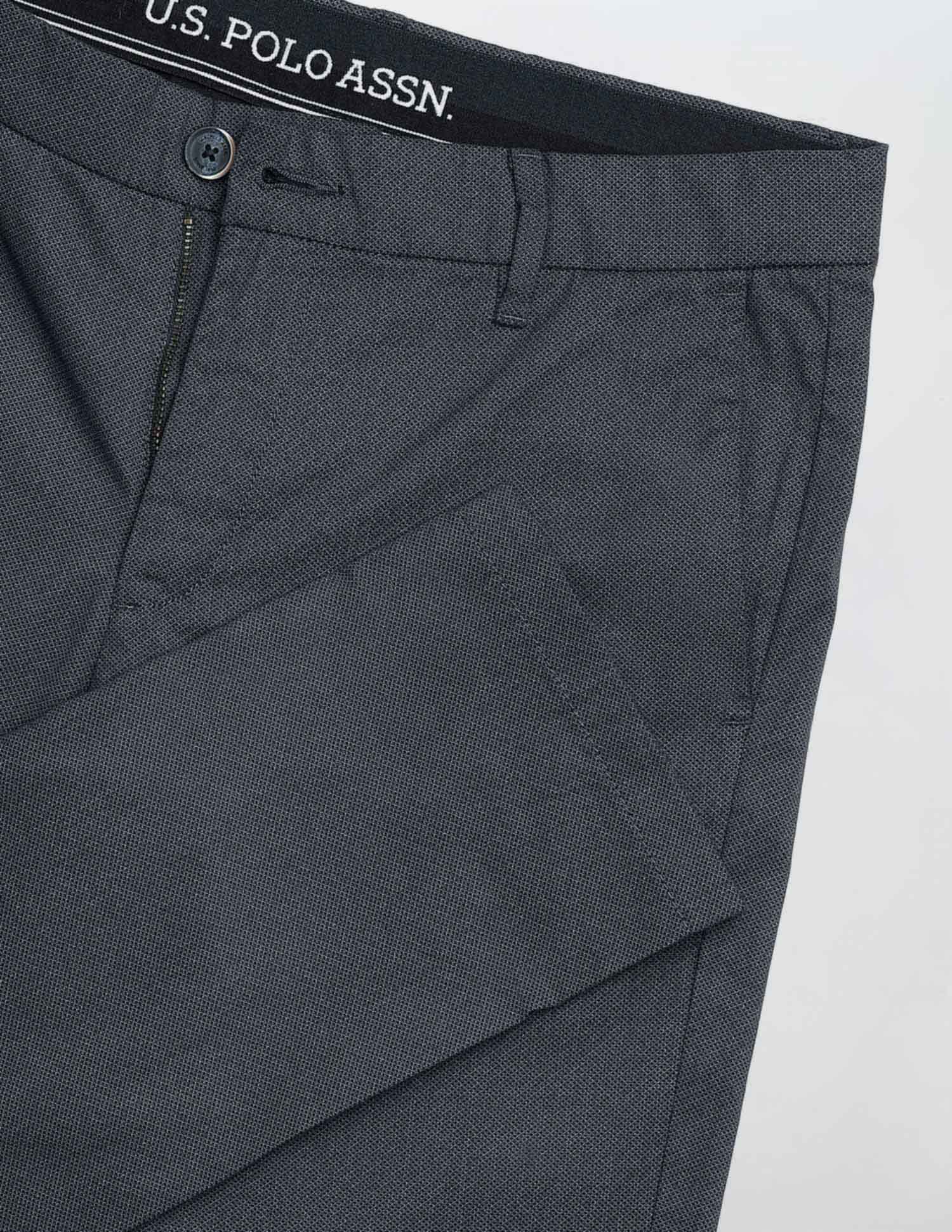 Textured Slim Fit Trousers Navy - U.S. POLO ASSN. | Large