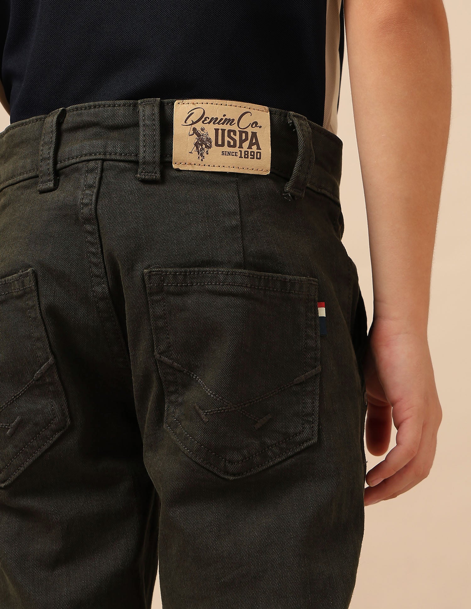 Boys Mid Rise Relaxed Fit Jeans Olive - U.S. POLO ASSN. | Large