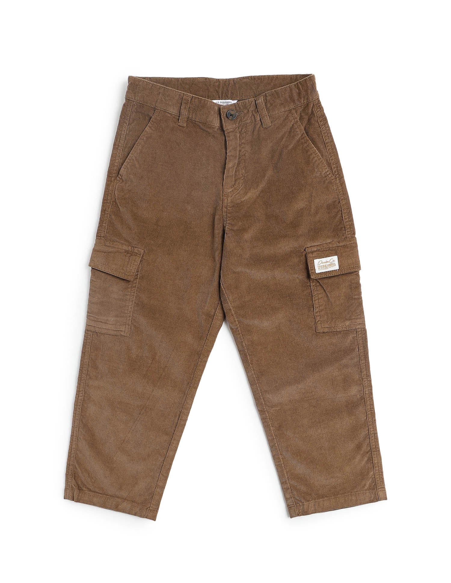 Boys Solid Corduroy Cargo Khaki - U.S. Polo Assn. India | Large