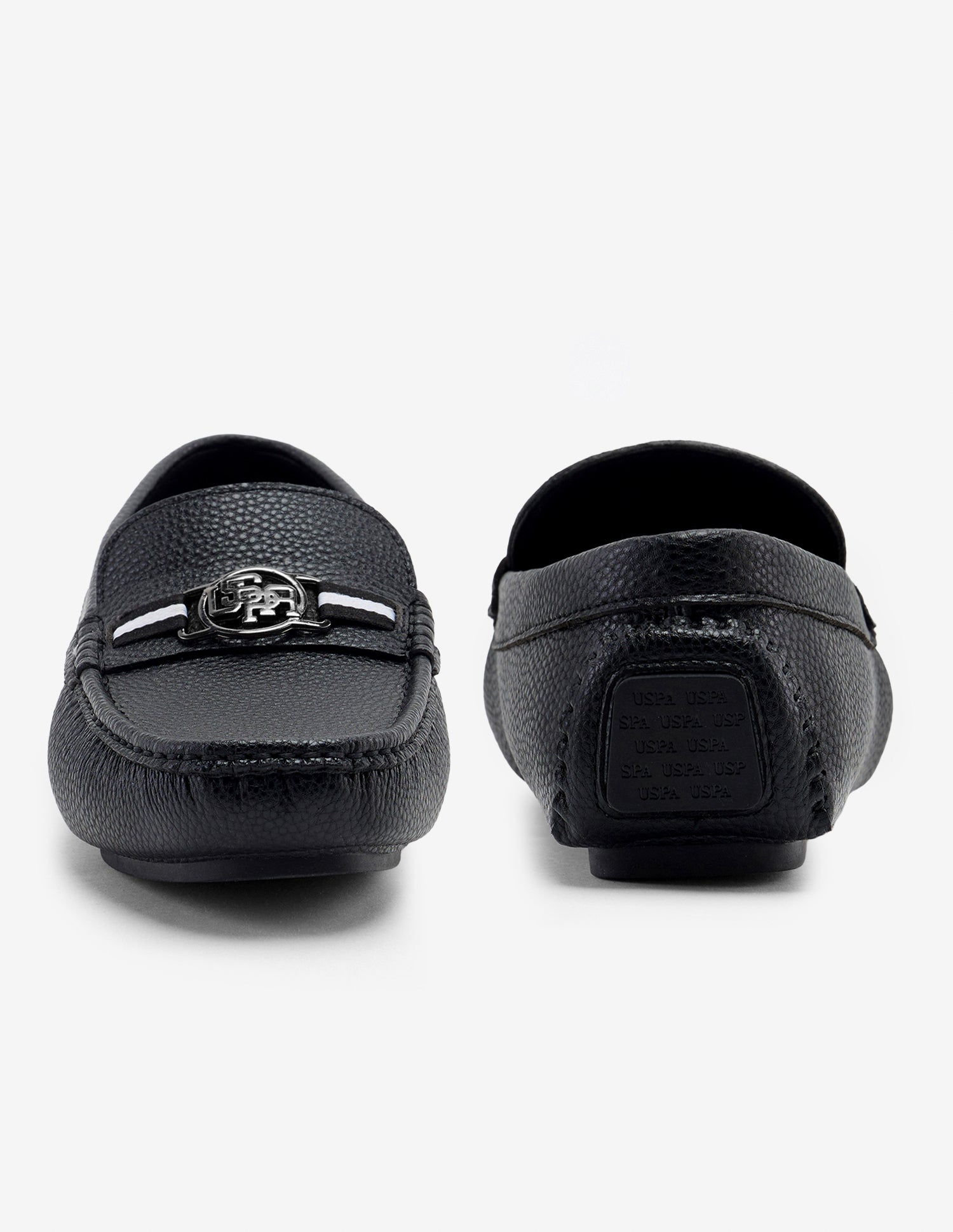 Textured Slip-Ons Elwood Loafers Black - U.S. Polo Assn. India | Large
