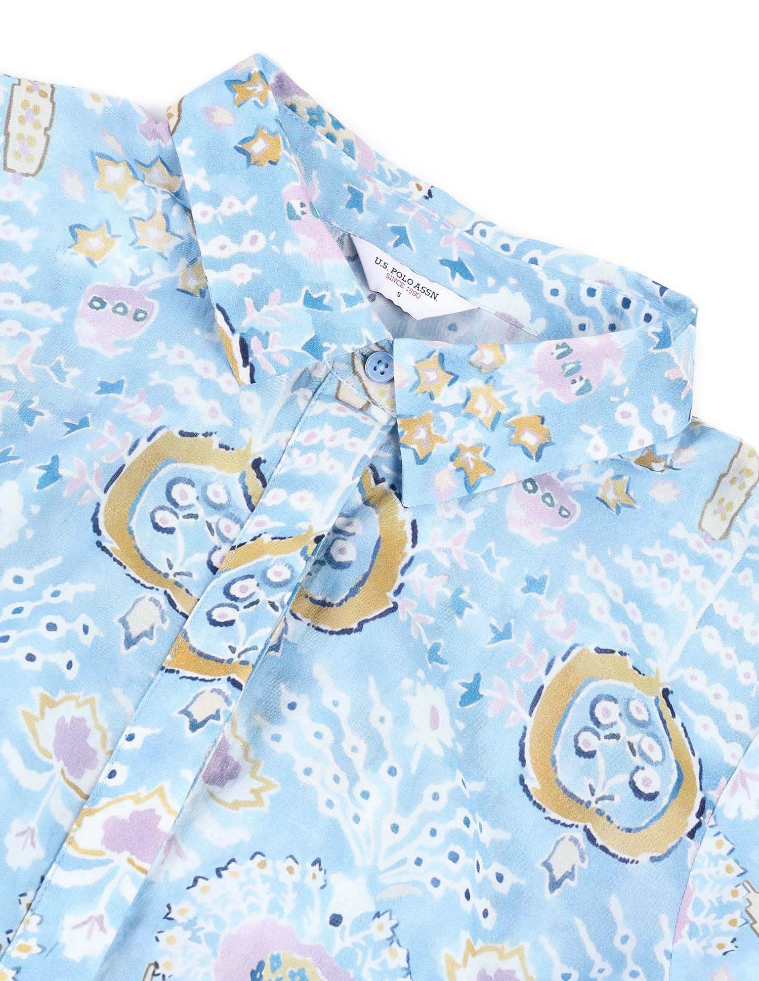 Cinched Wasit Floral Printed Shirt Multi-colour - U.S. Polo Assn. India | Large