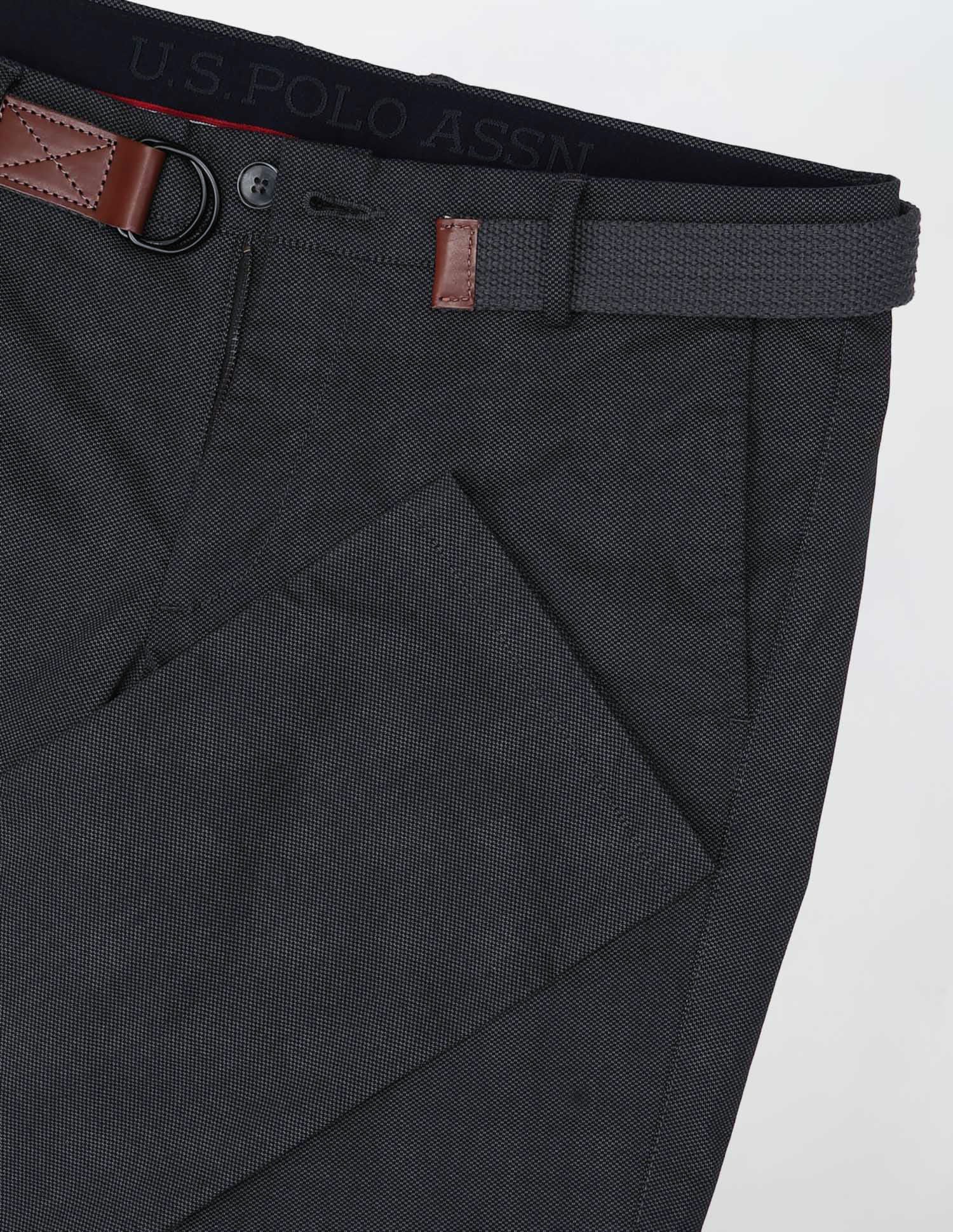 Denver Slim Fit Satin Trousers Charcoal - U.S. POLO ASSN. | Large