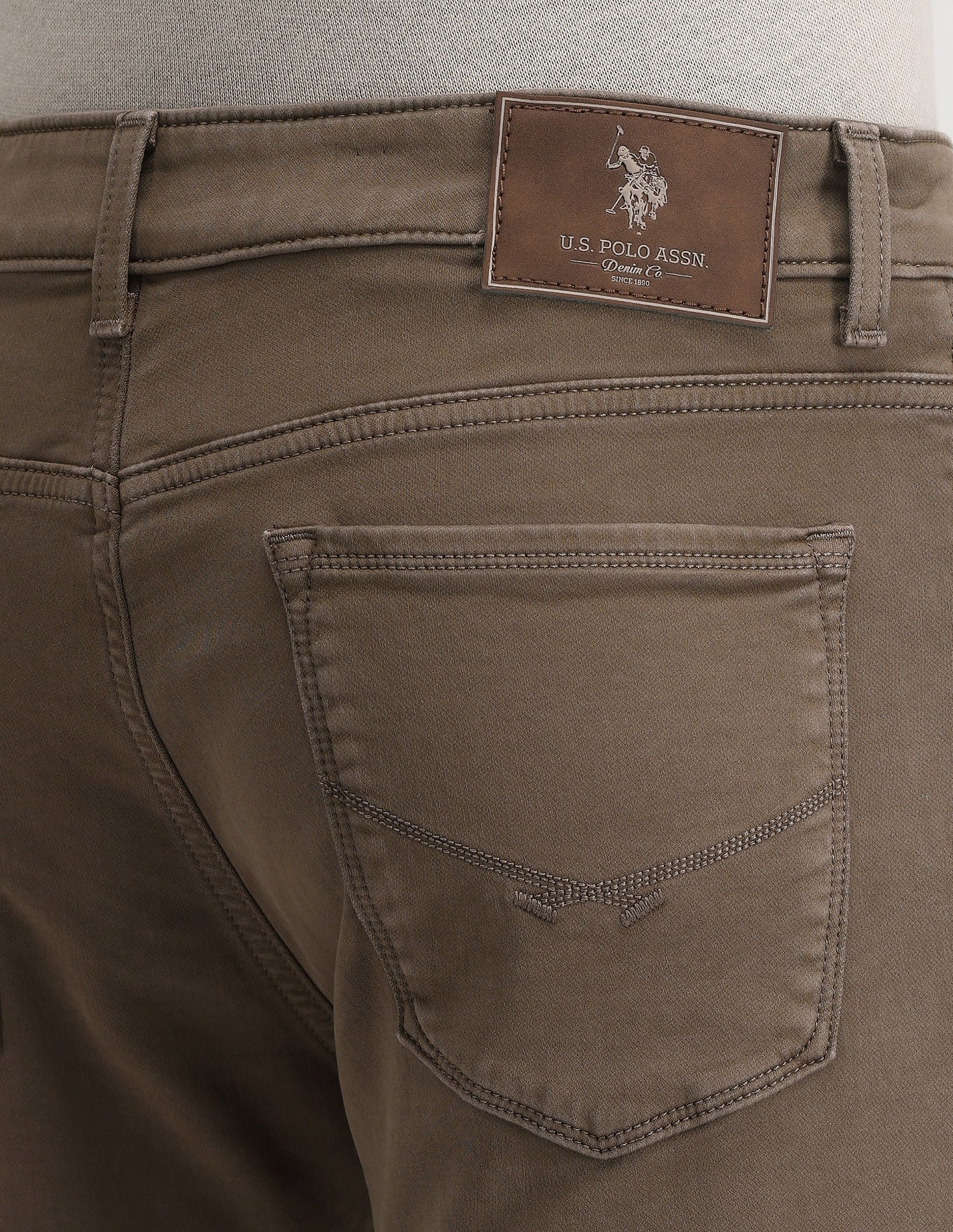 Slim Tapered Fit Brown Jeans Light-Brown - U.S. POLO ASSN. | Large