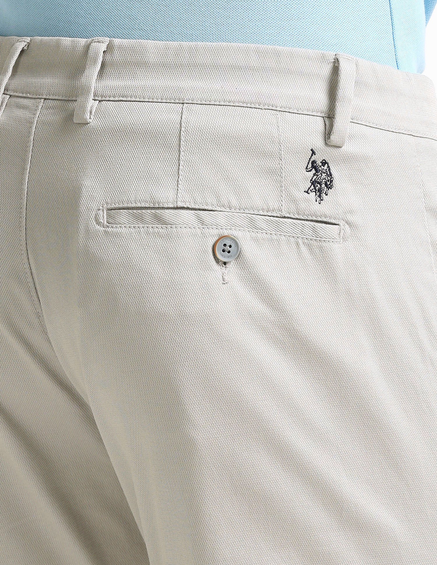 Austin Fit Solid Trousers Light-Grey - U.S. POLO ASSN. | Large