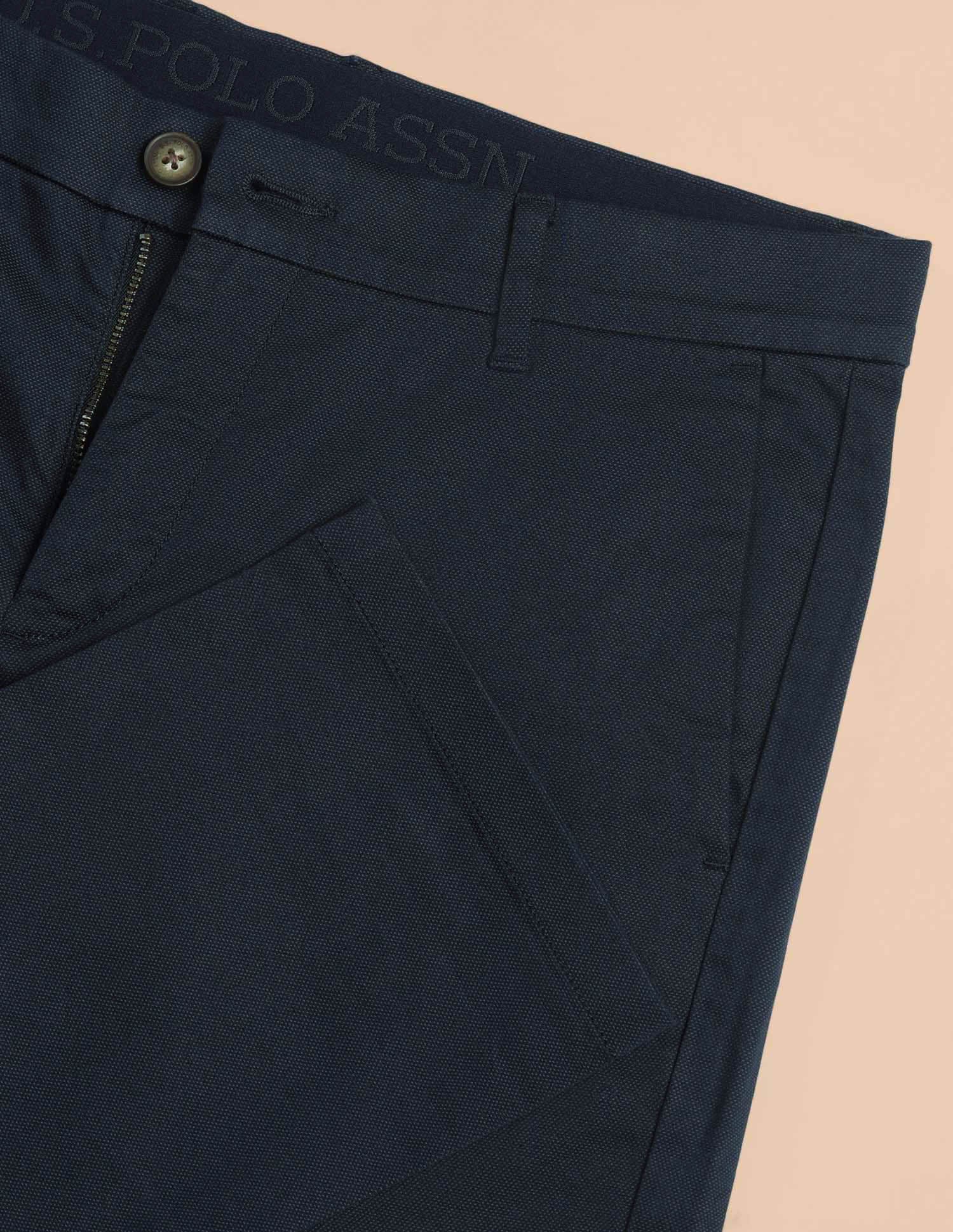 Satin Super Slim Fit Trousers Dark Navy - U.S. POLO ASSN. | Large