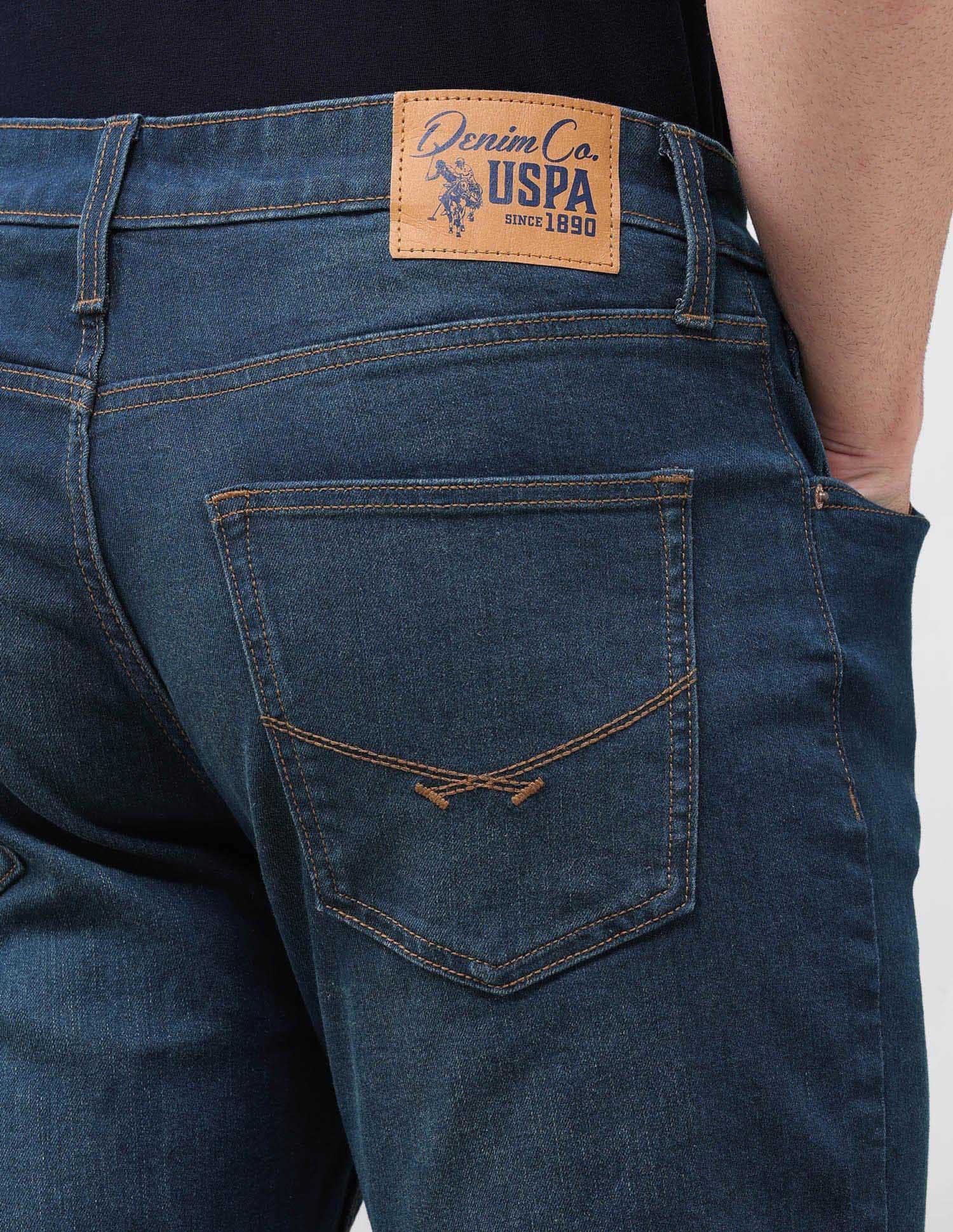 Solid Slim Fit Jeans Blue - U.S. Polo Assn. India | Large