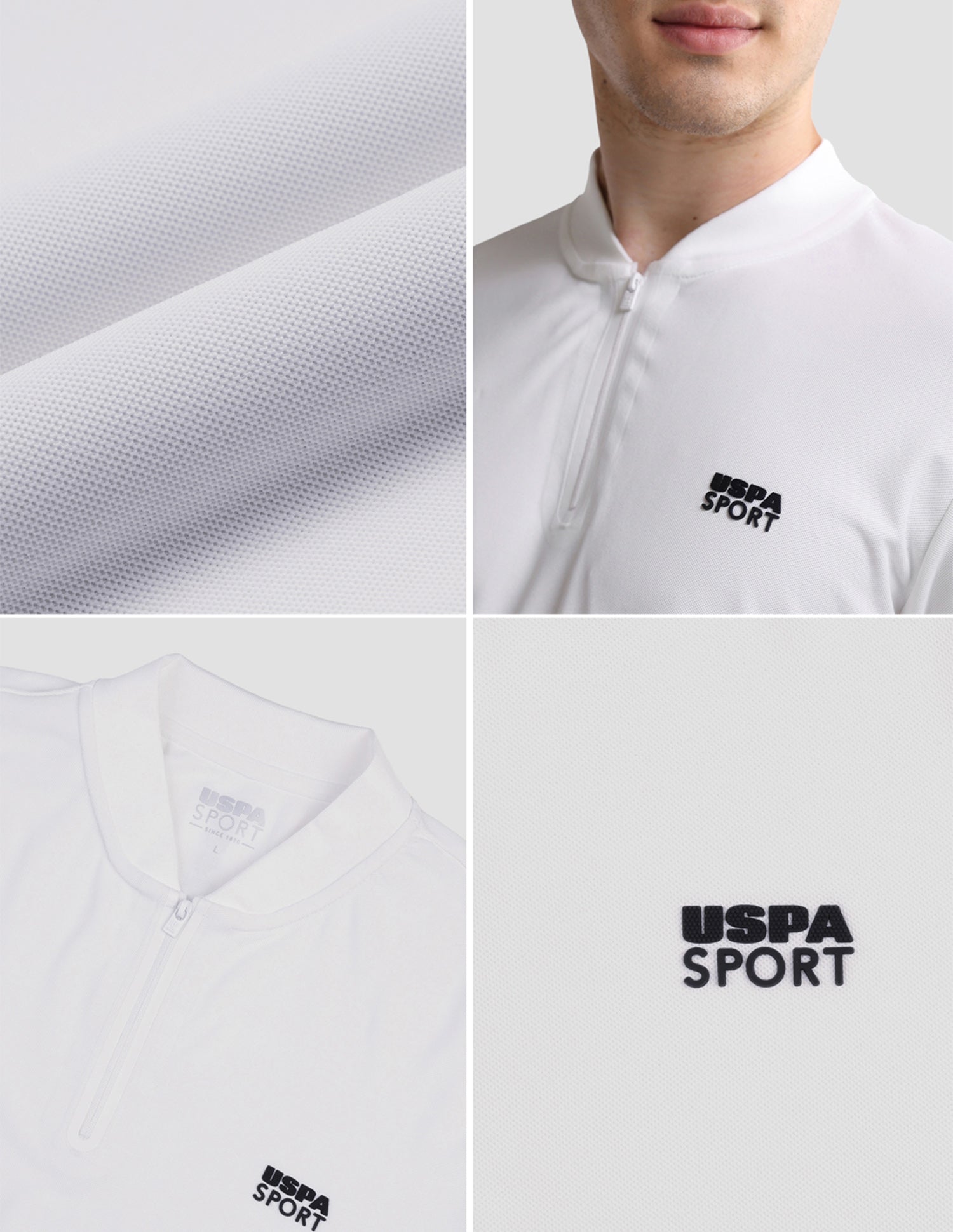 Solid Slim Fit Active Polo Shirt White - U.S. Polo Assn. India | Large