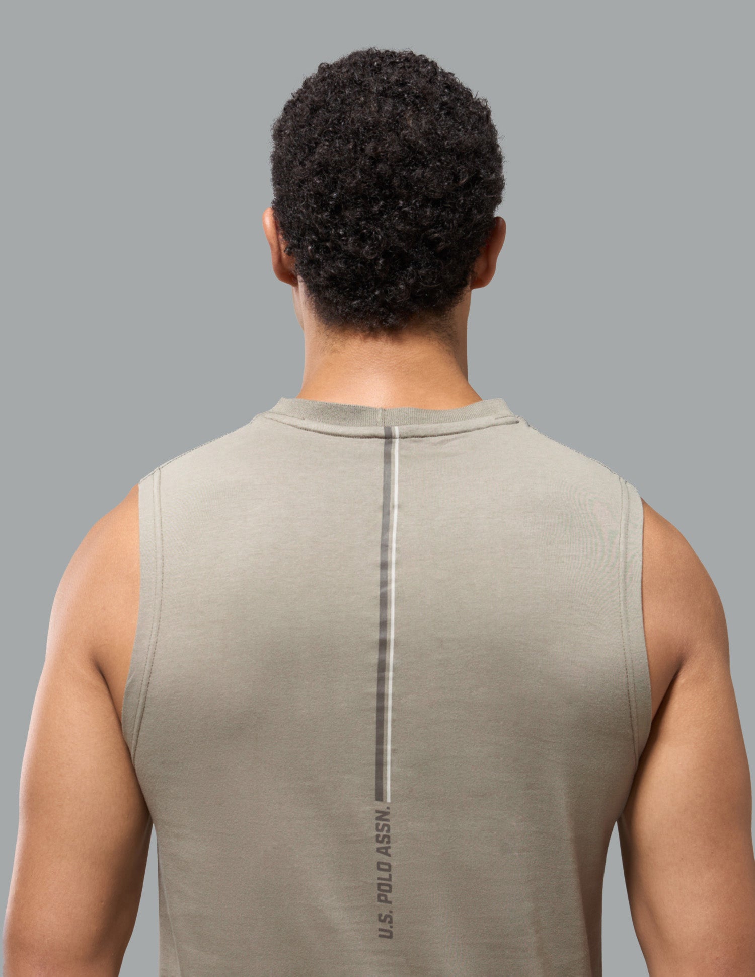 Pure Cotton Breathable OEV12 Gym Vest Timber Wolf - U.S. Polo Assn. India | Large