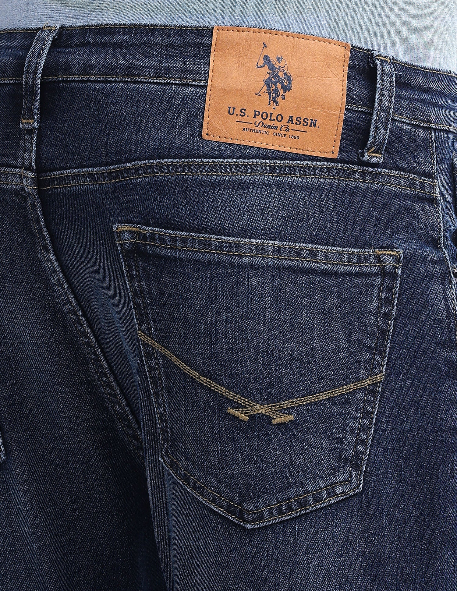 Henry Tapered Cropped Fit Blue Jeans Dark-Blue - U.S. POLO ASSN. | Large