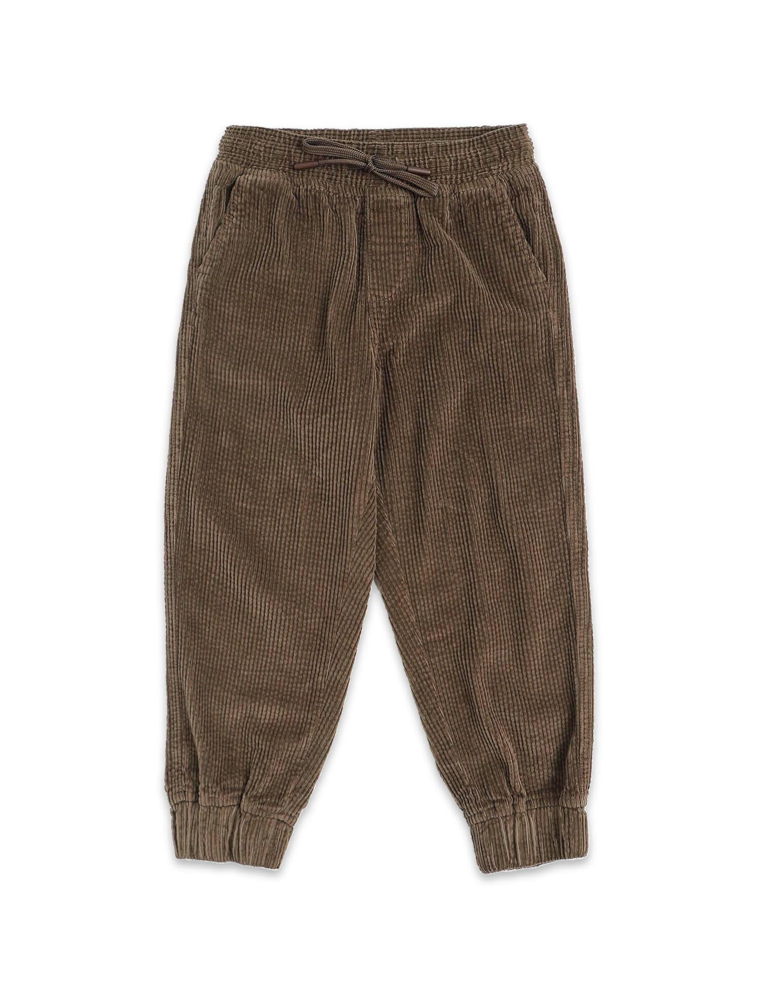 Boys Relaxed Fit Corduroy Joggers Brown - U.S. POLO ASSN. | Large