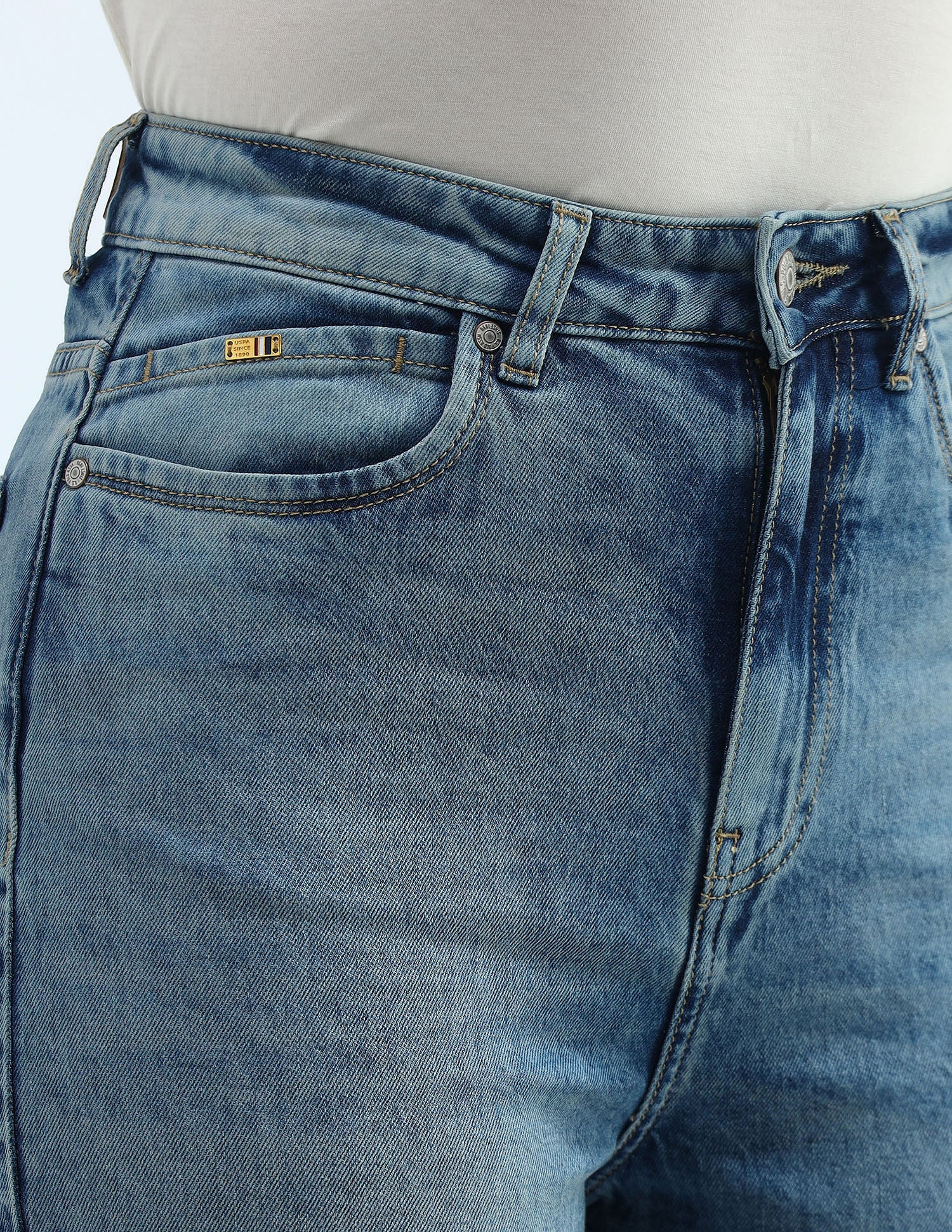 High Rise Straight Fit Jeans Light Blue - U.S. POLO ASSN. | Large