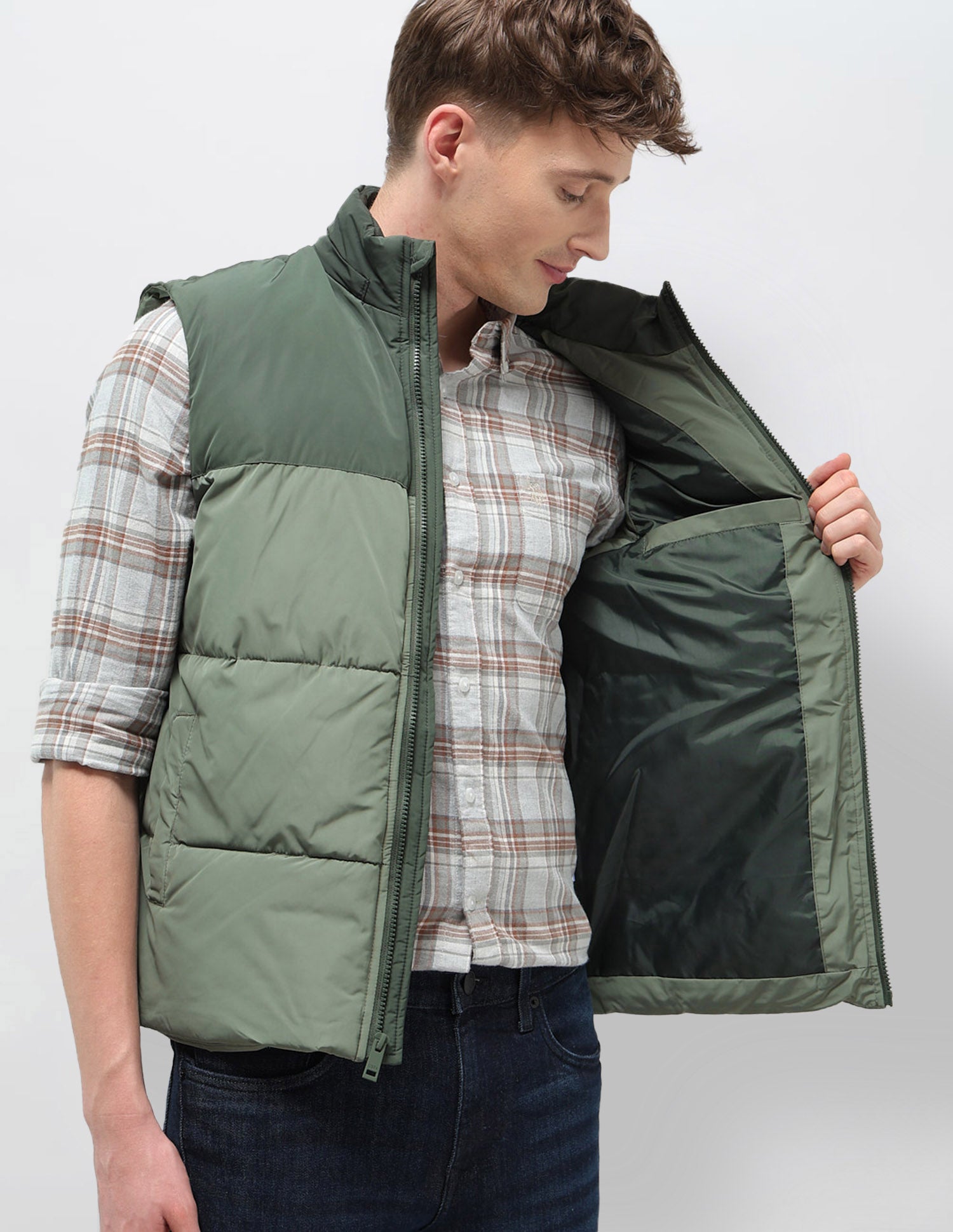 Detachable Hood Solid Jacket Olive - U.S. POLO ASSN. | Large