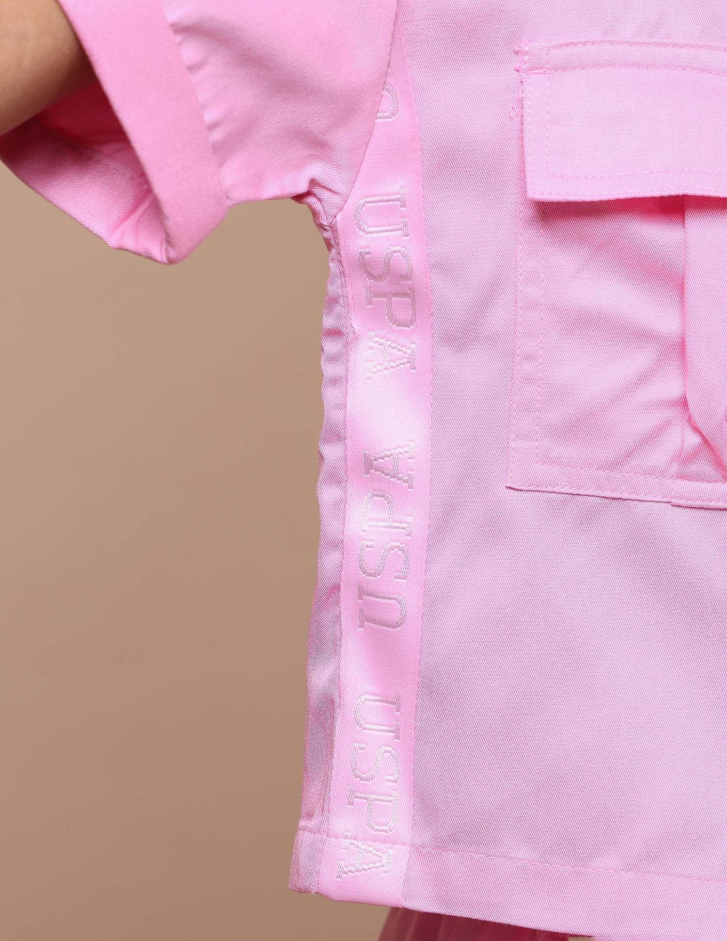 Girls Brand Taped Regular Fit Shirt Top Light Pink - U.S. POLO ASSN. | Large