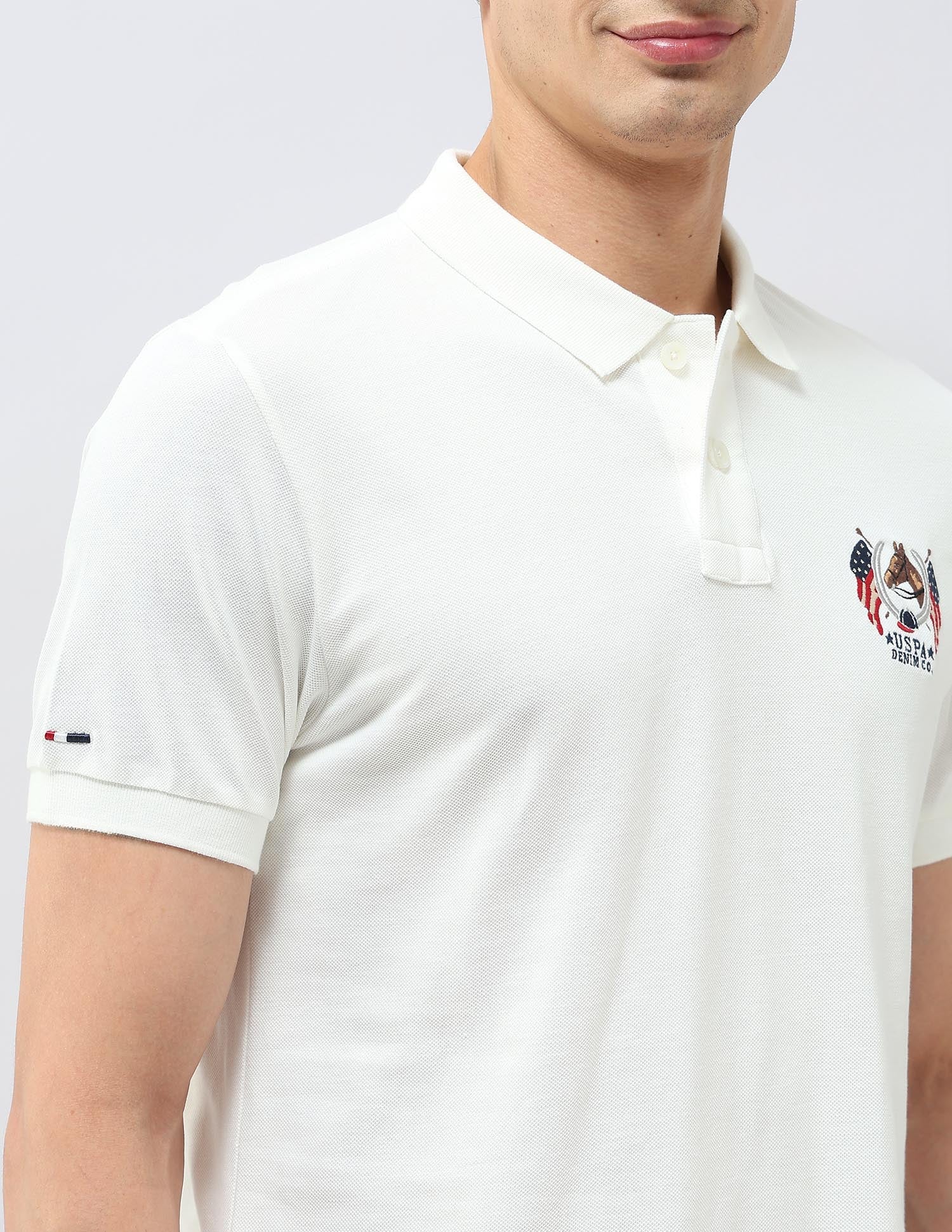 Solid Muscle Fit Polo Shirt Ivory - U.S. POLO ASSN. | Large