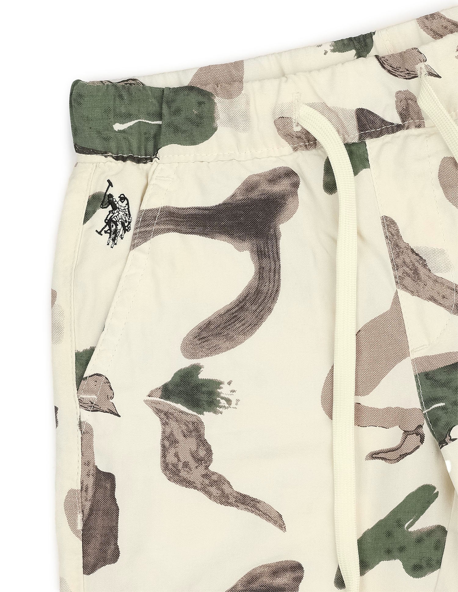 Boys Abstract Printed Regular Fit Shorts Beige - U.S. POLO ASSN. | Large