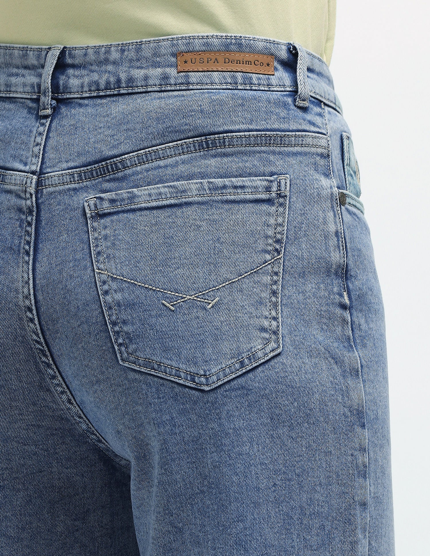 Wideleg High Rise Jeans Blue - U.S. Polo Assn. India | Large