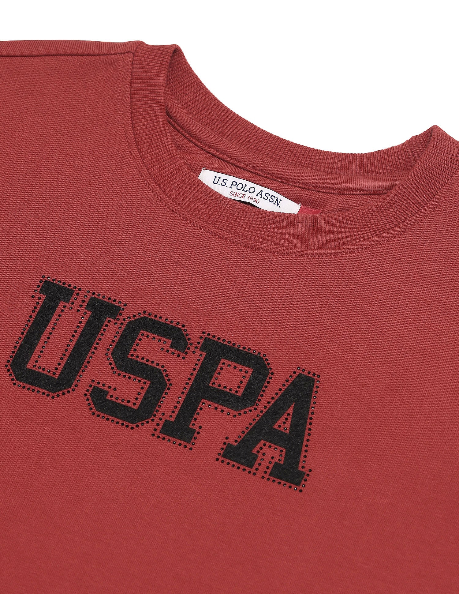 Drop Shoulder Appliqued Sweatshirt Rust - U.S. POLO ASSN. | Large
