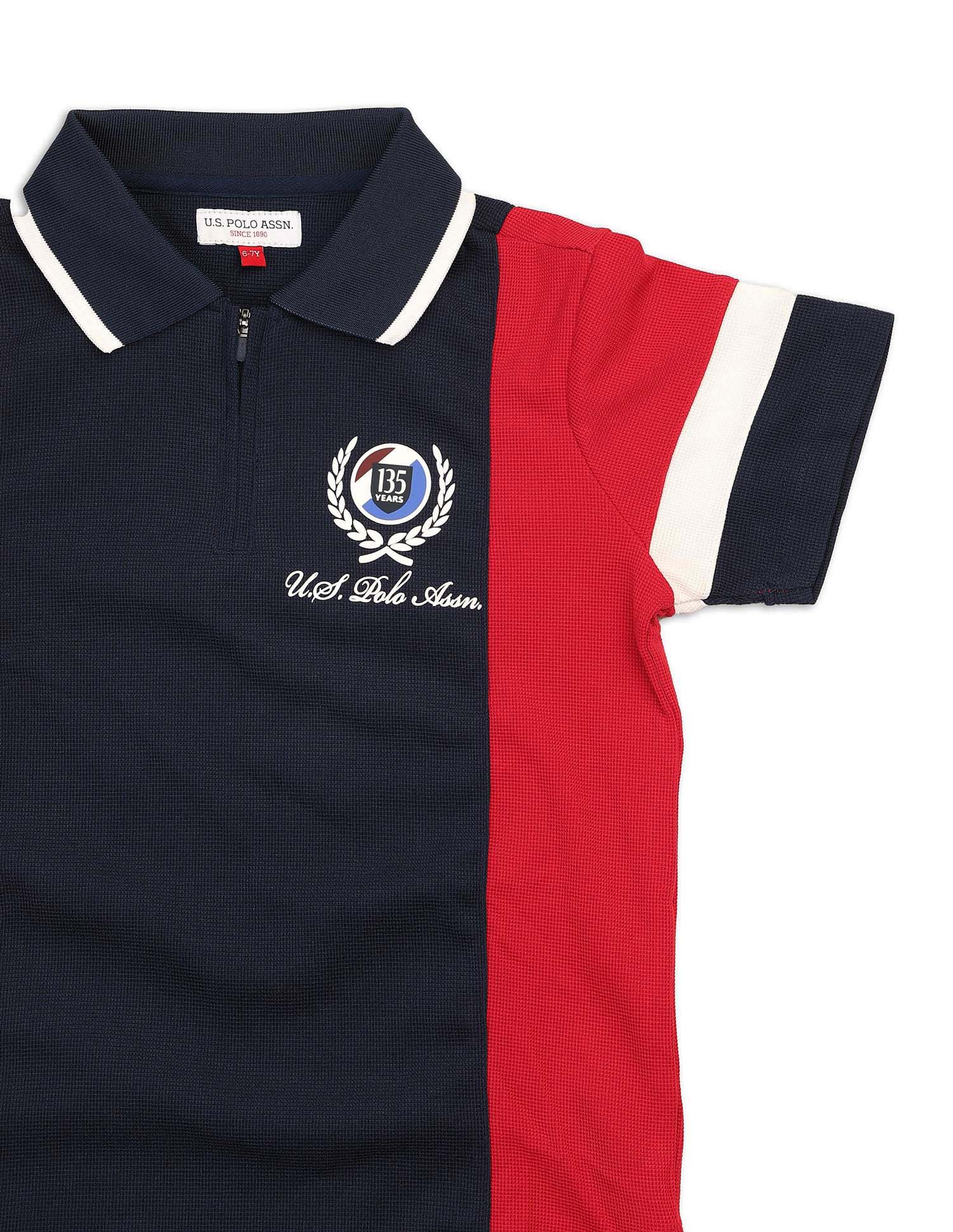 Boys Colour Blocked Regular Fit Polo Shirt Navy - U.S. POLO ASSN. | Large