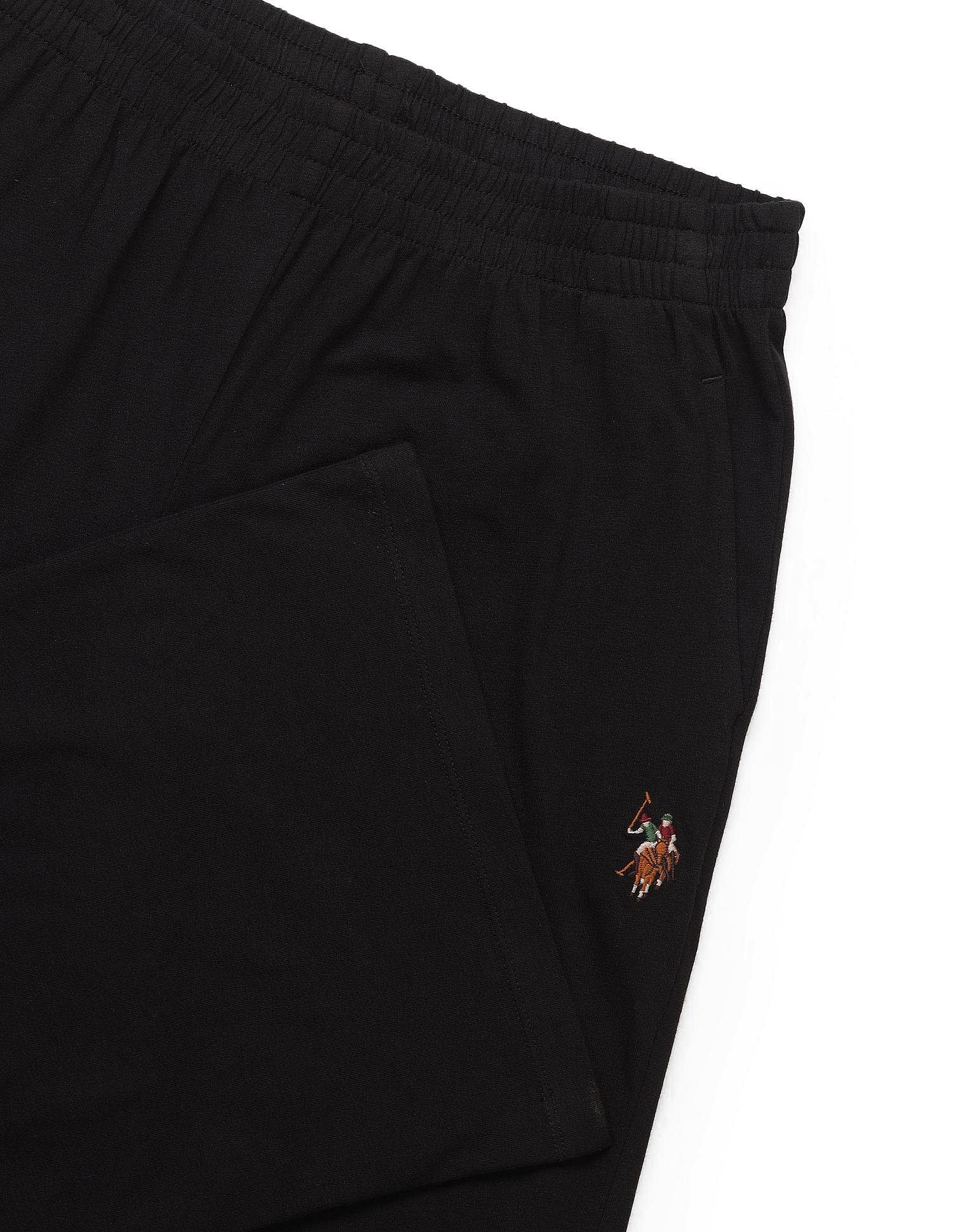 High-Rise Wide Leg Lounge Pants Black - U.S. POLO ASSN. | Large