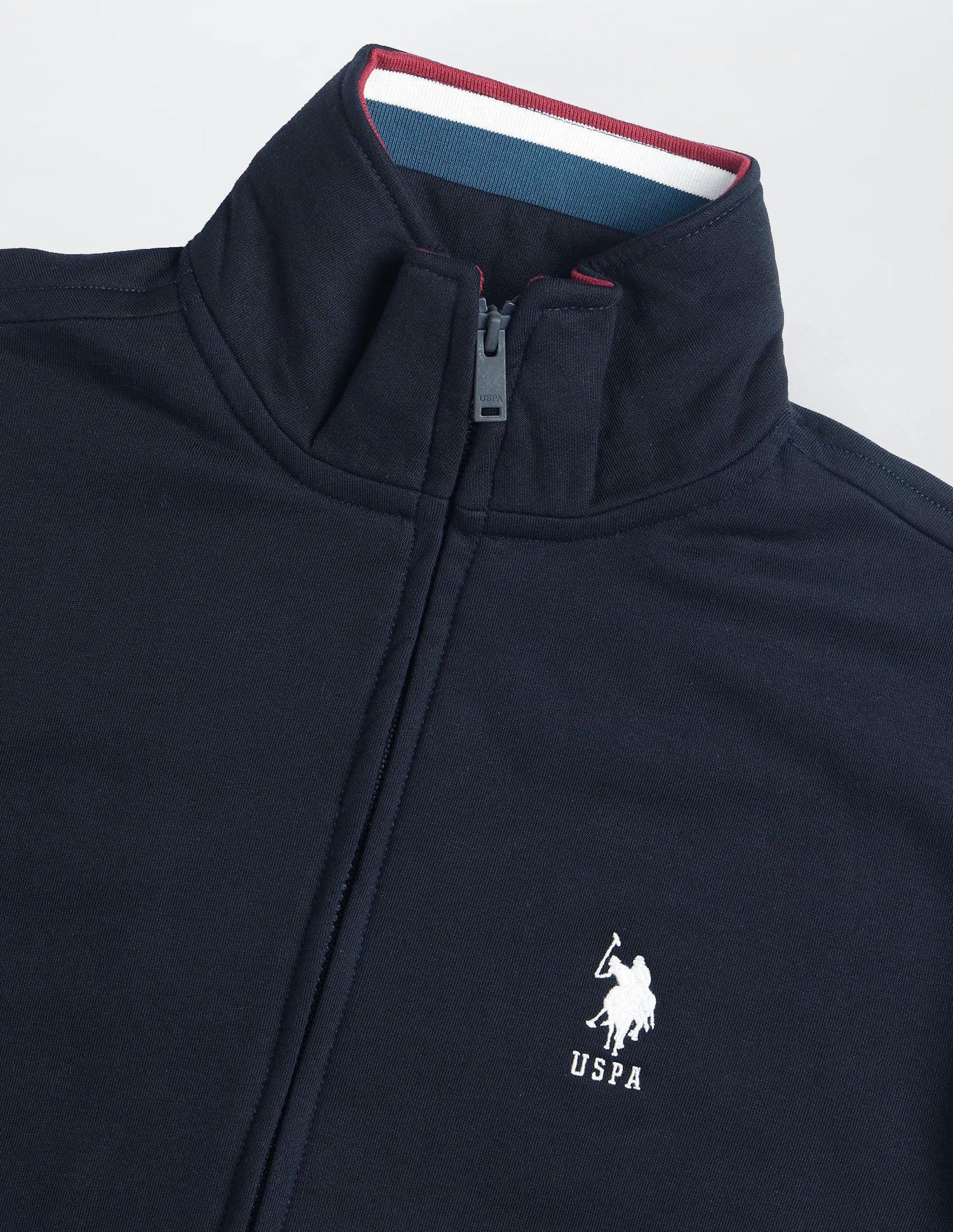 Brand Embroidered Zipper Sweatshirt Navy - U.S. Polo Assn. India | Large