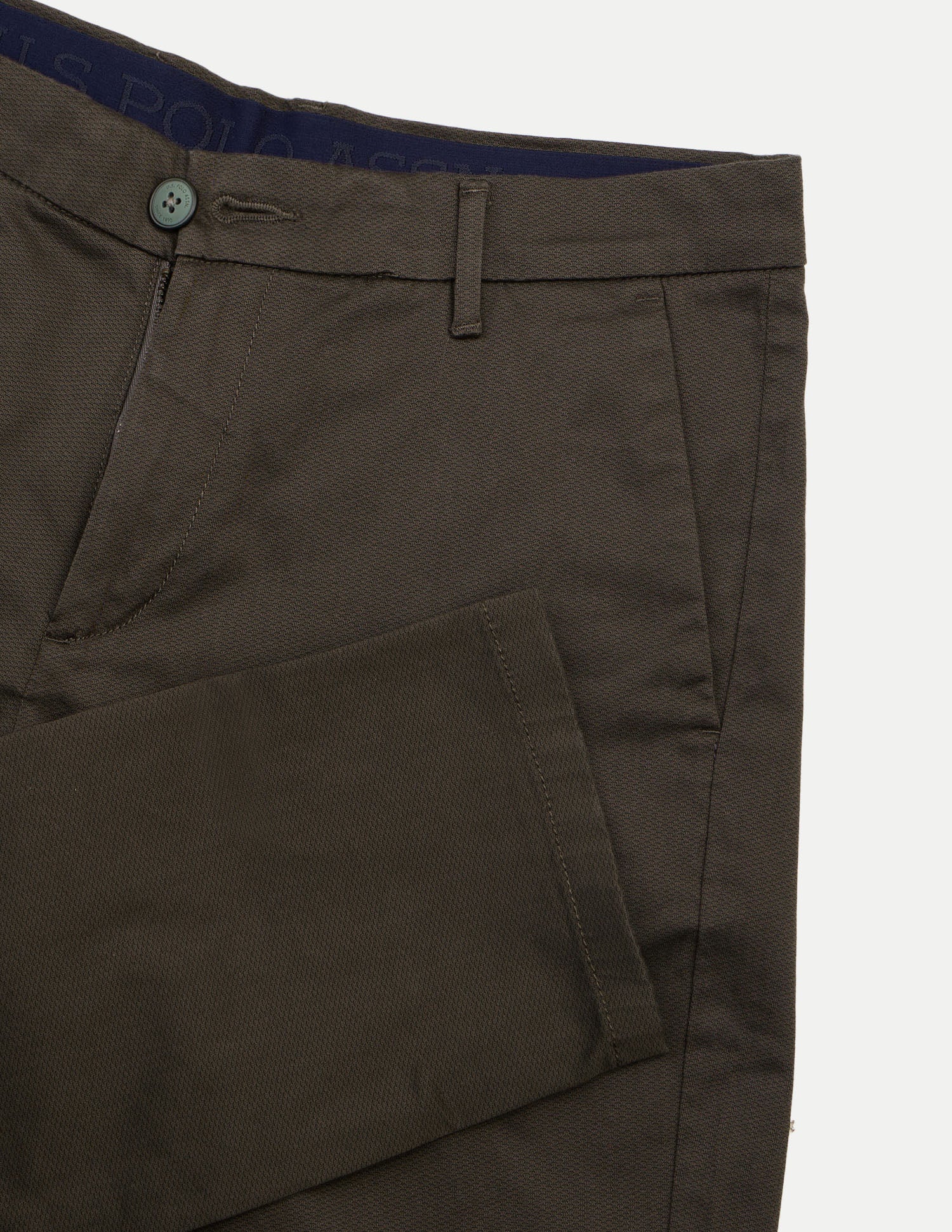 Austin Trim Regular Fit Satin Trousers Dark Olive - U.S. Polo Assn. India | Large