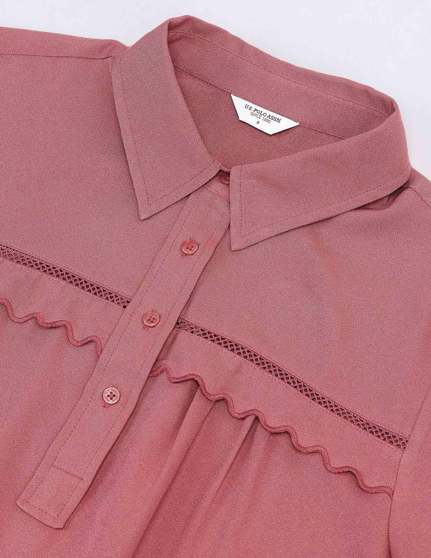 Scallop Lace Solid Top Pink - U.S. POLO ASSN. | Large