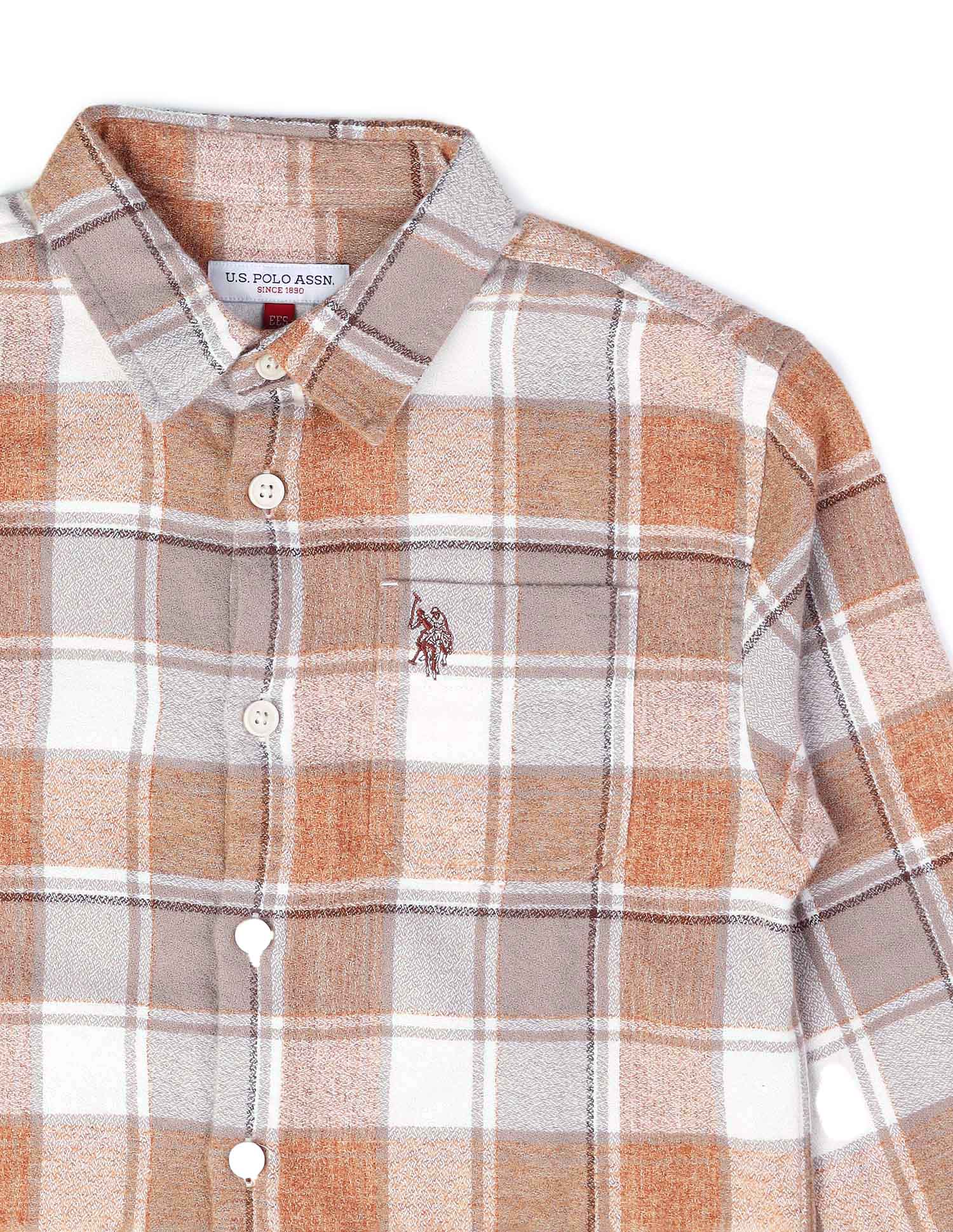 Boys All Over Printed Regular Fit Shirt Off White - U.S. Polo Assn. India | Large