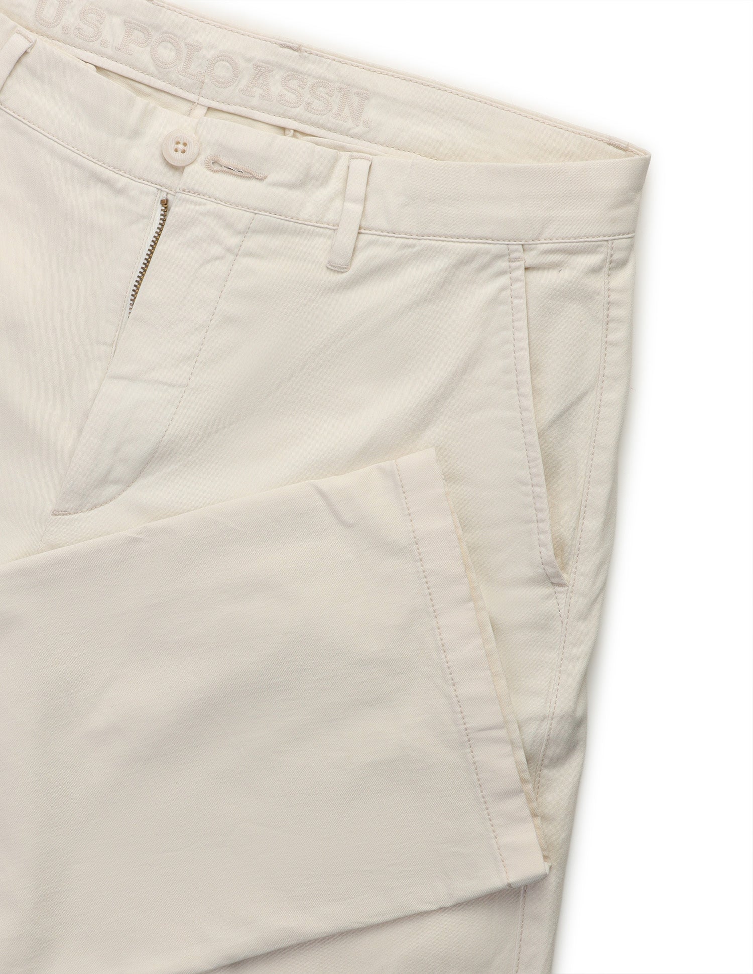 Riley straight fit Twill Trousers Ecru - U.S. Polo Assn. India | Large