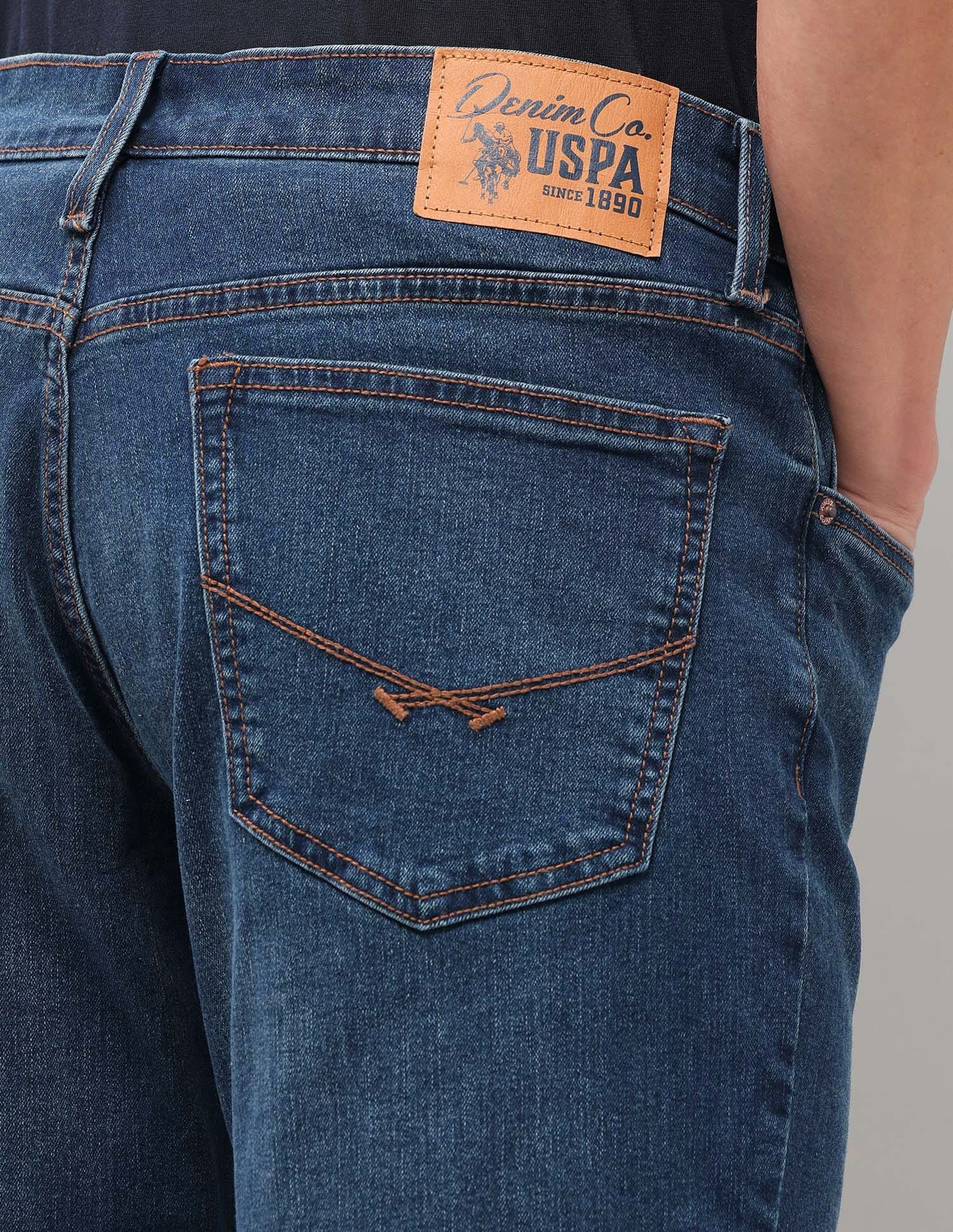 Solid Slim Fit Jeans Blue - U.S. Polo Assn. India | Large
