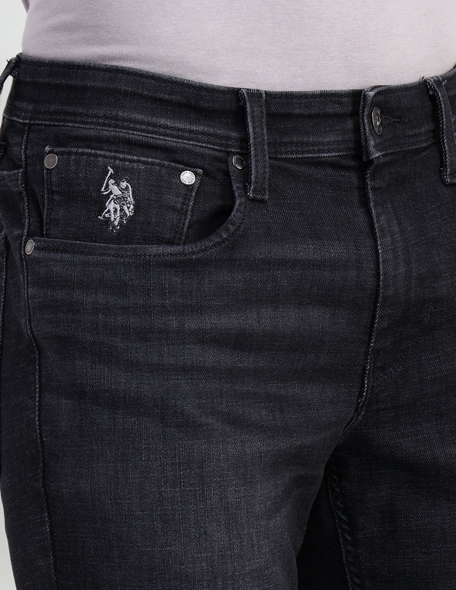 Brandon Slim Tapered Fit Black Jeans Black - U.S. POLO ASSN. | Large