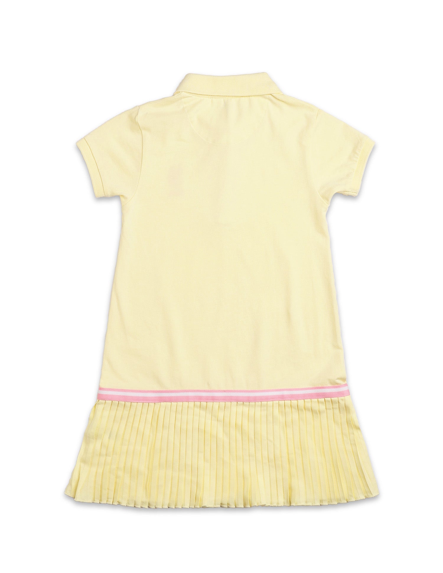 Girls Flared Hem Solid Polo Dress Yellow - U.S. Polo Assn. India | Large