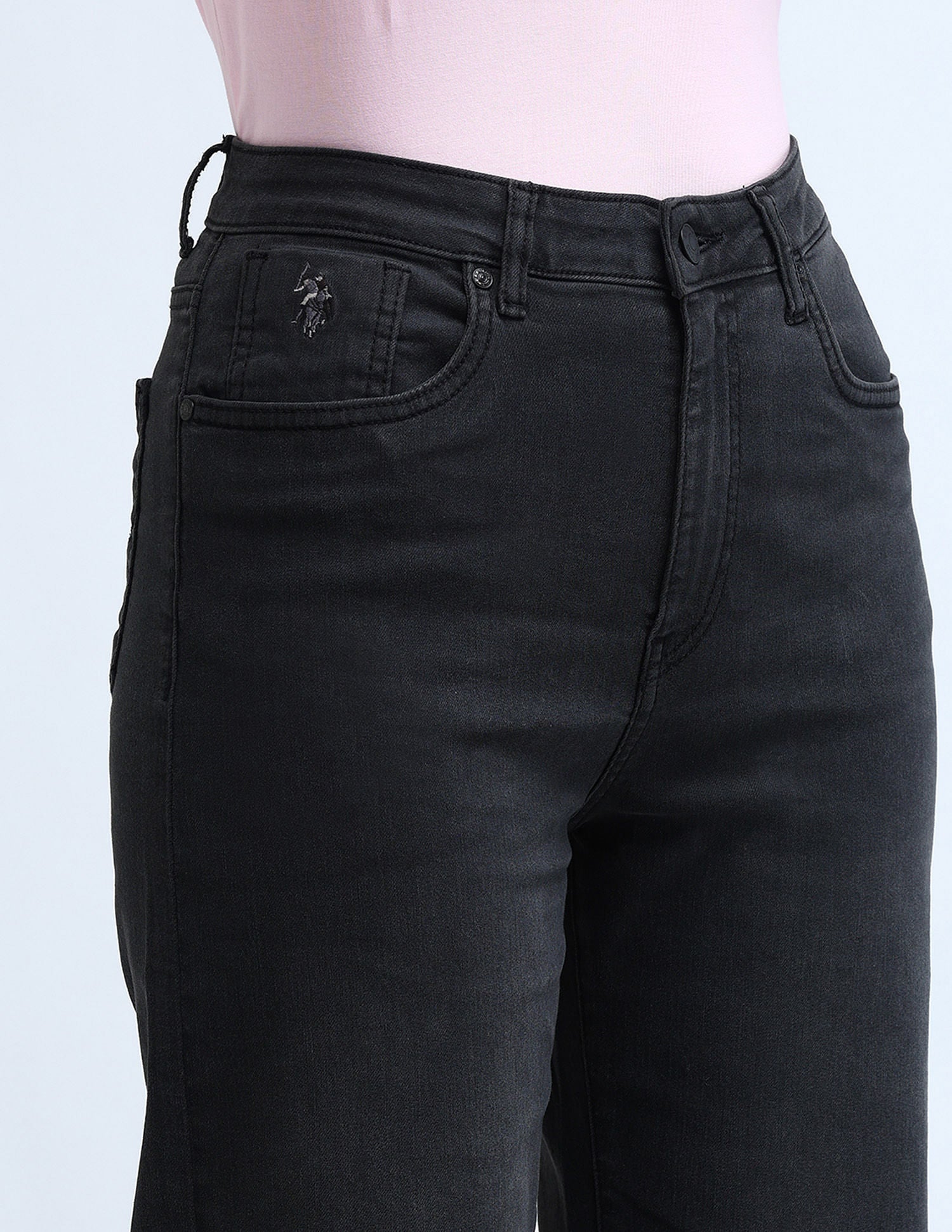 High Rise Wideleg Jeans Dark Grey - U.S. POLO ASSN. | Large