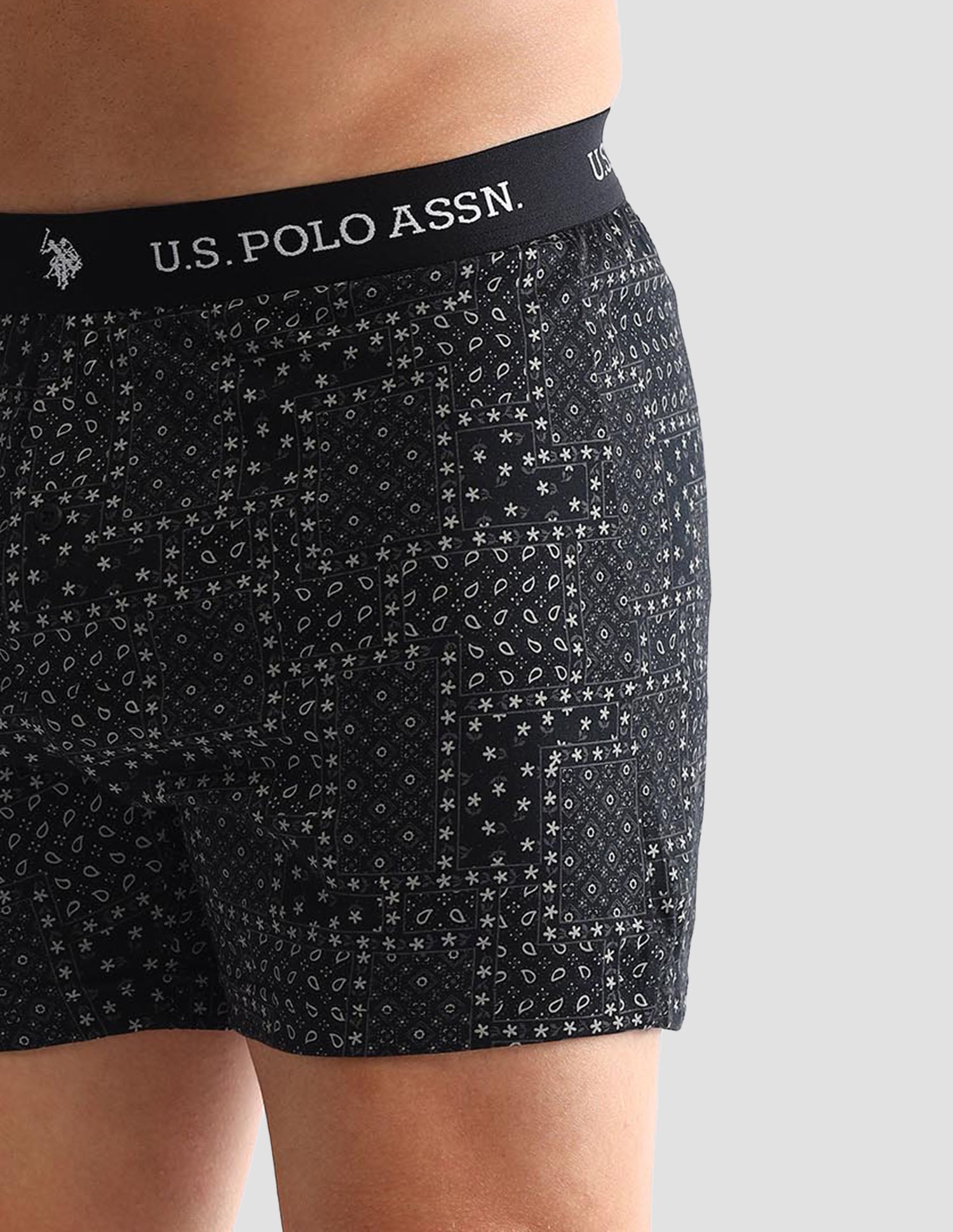 Printed Cotton OEX09 Boxers - Pack Of 2 Black and Green Bay - U.S. POLO ASSN. | Large