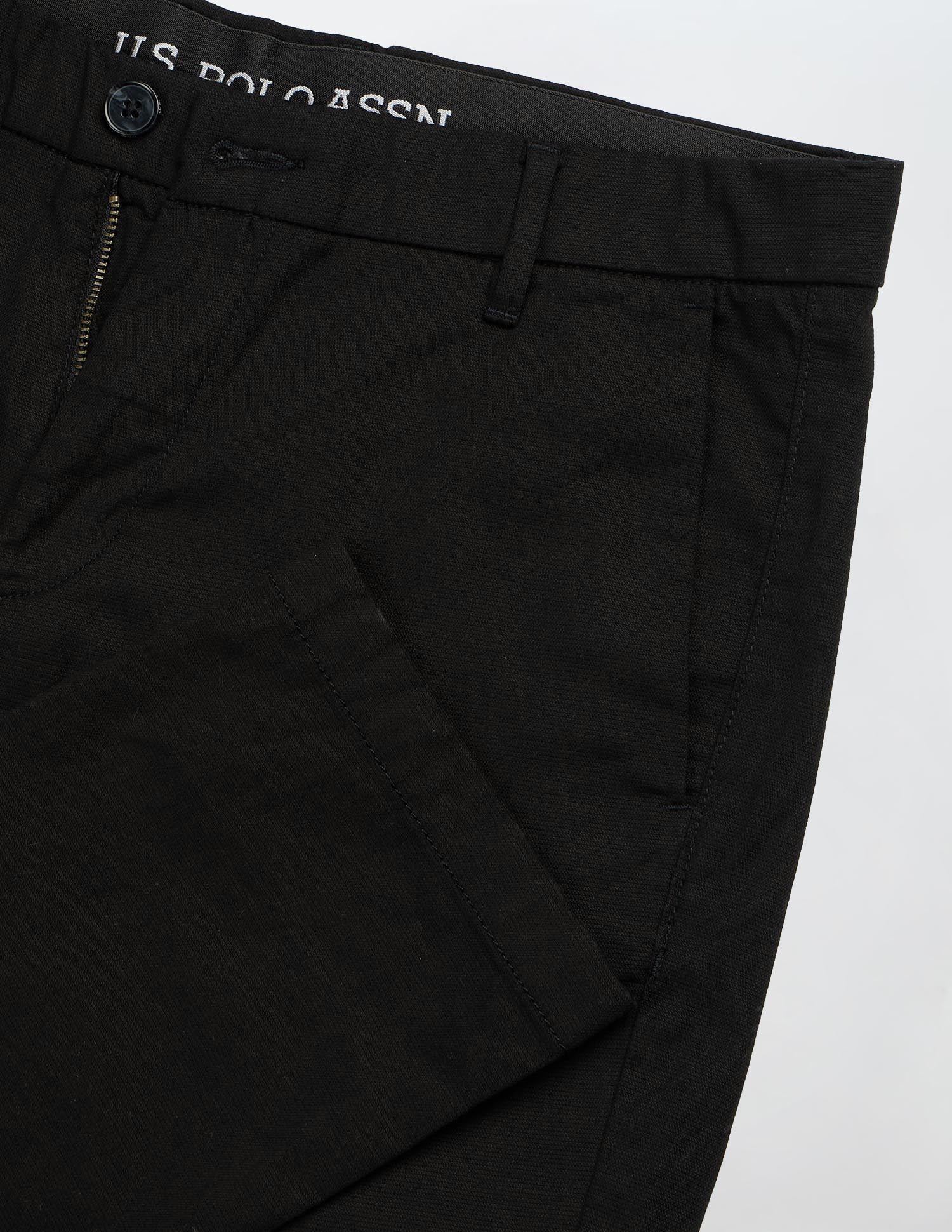 Textured Denver Slim Fit Trousers Black - U.S. POLO ASSN. | Large