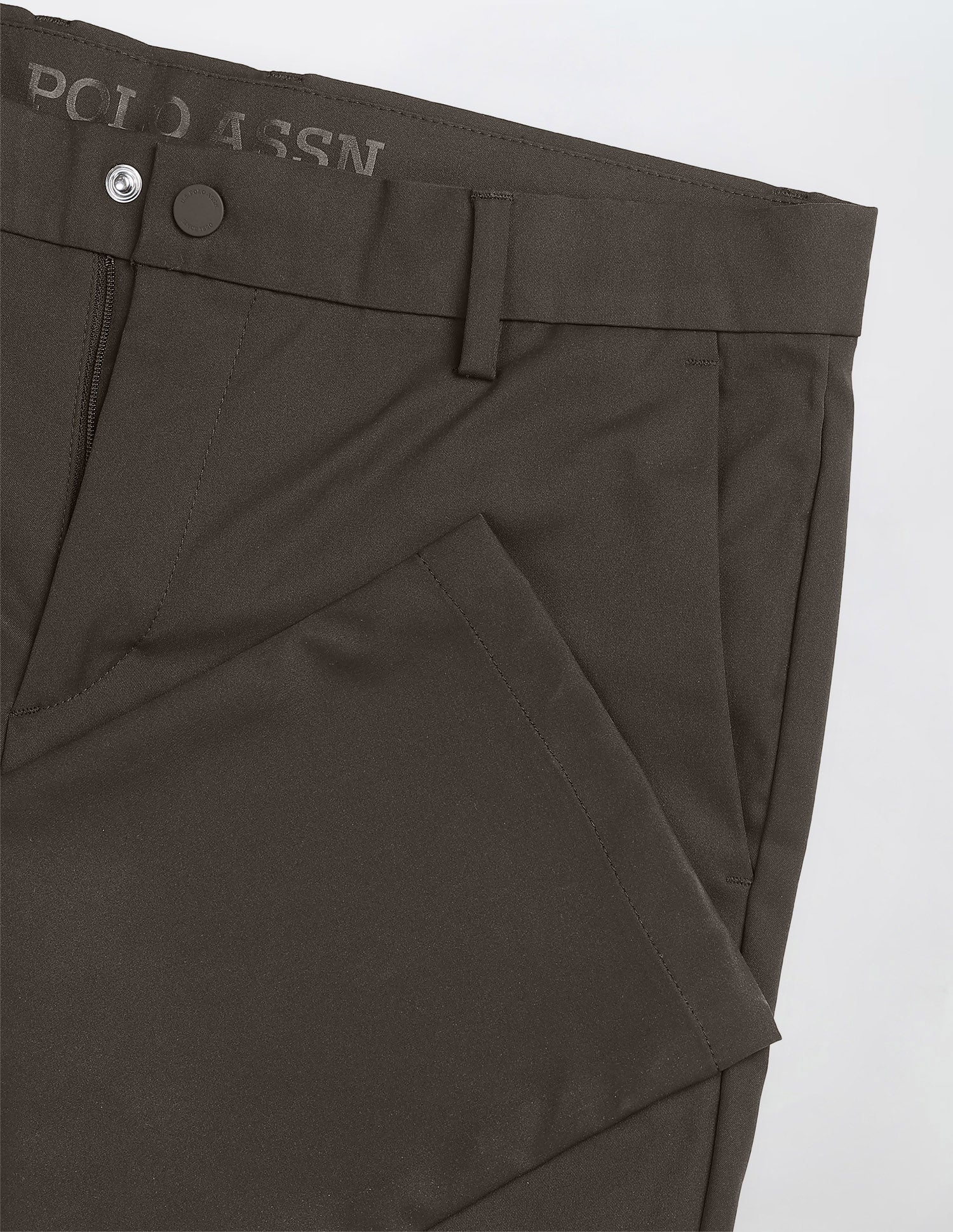 Denver Slim Fit Mid Rise Trousers Choco - U.S. Polo Assn. India | Large