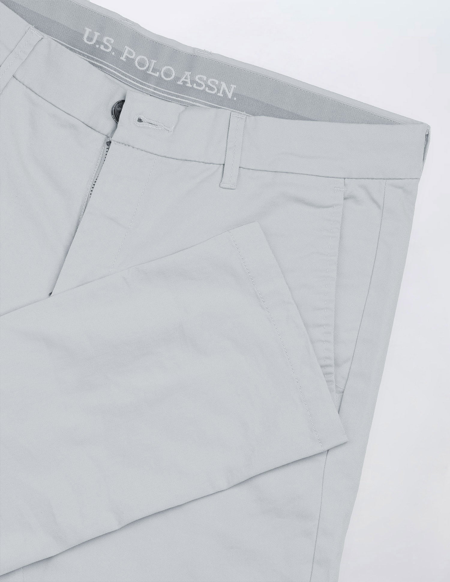 Denver Slim Fit Satin Trousers Light Grey - U.S. Polo Assn. India | Large