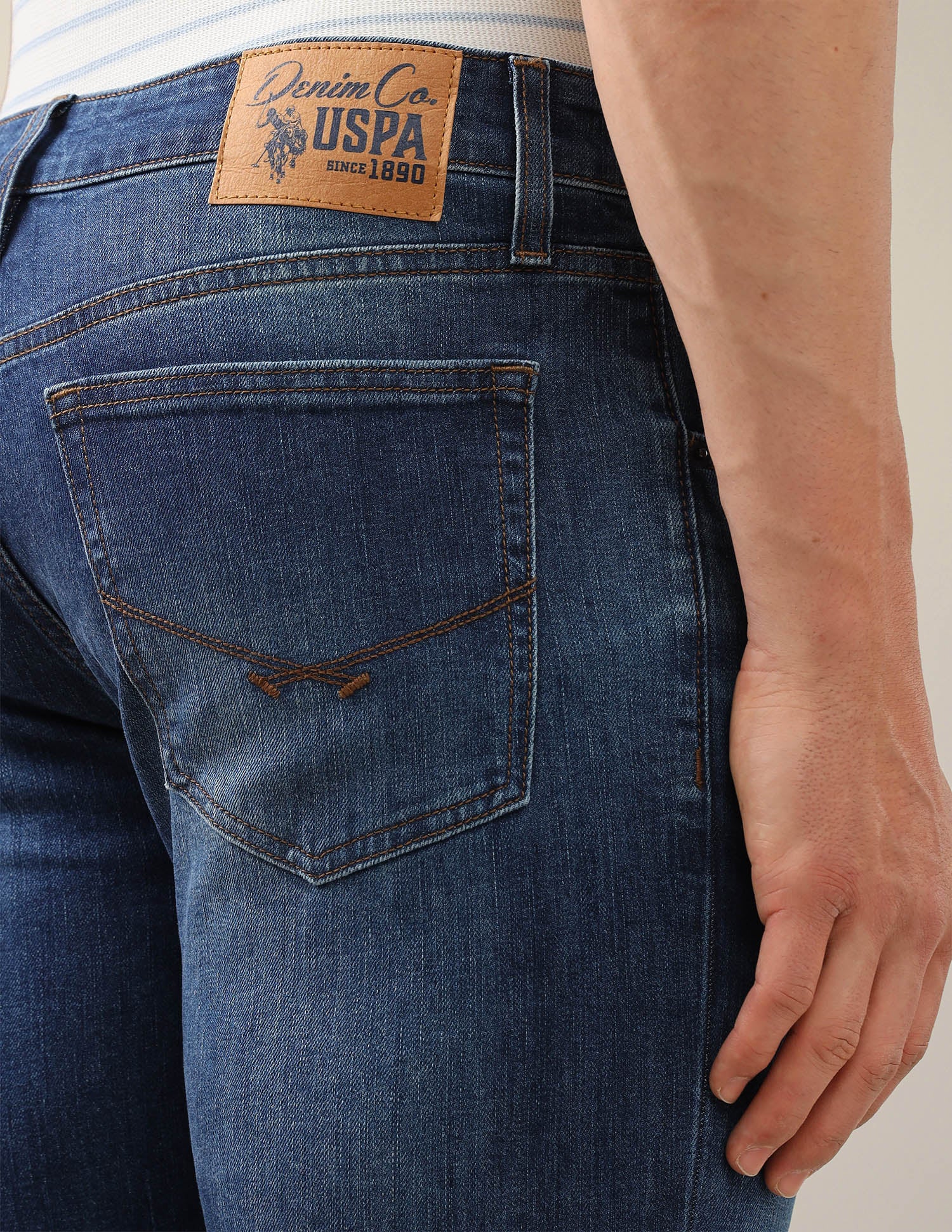 Brandon Slim-Tapered Fit Blue Jeans Blue - U.S. Polo Assn. India | Large