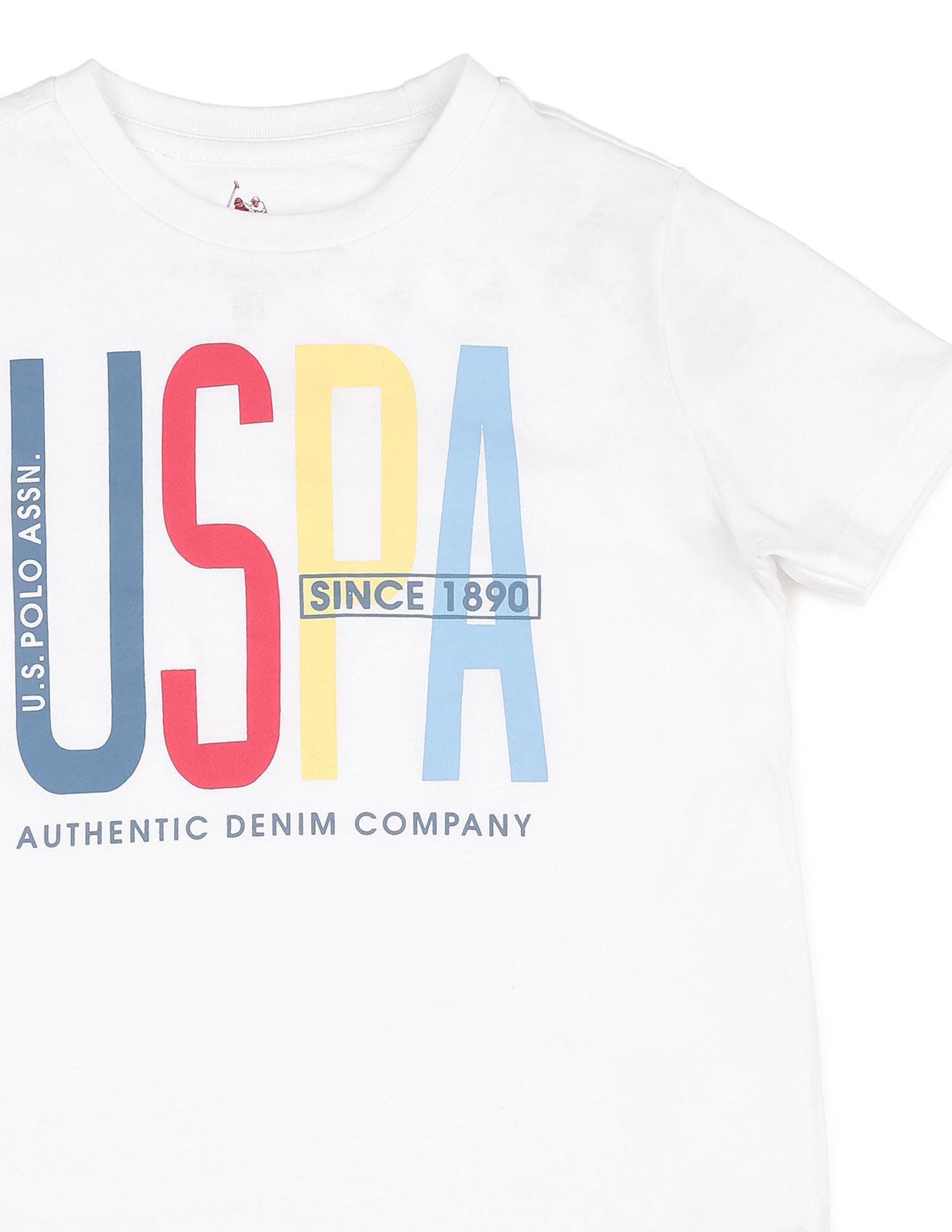 Boys Brand Printed Pure Cotton T-Shirt White - U.S. POLO ASSN. | Large