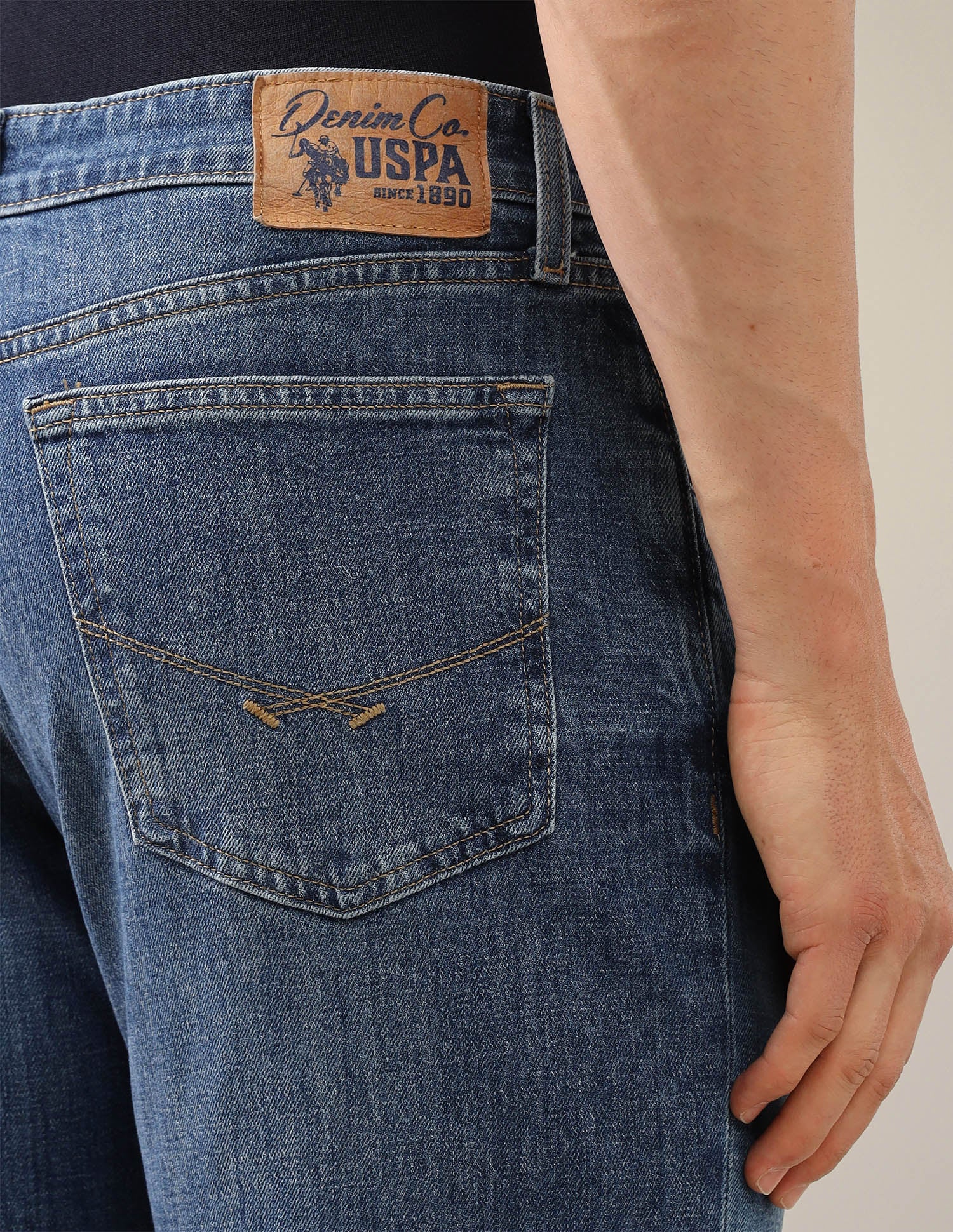 Connor Bootcut Fit Blue Jeans Mid Blue - U.S. Polo Assn. India | Large
