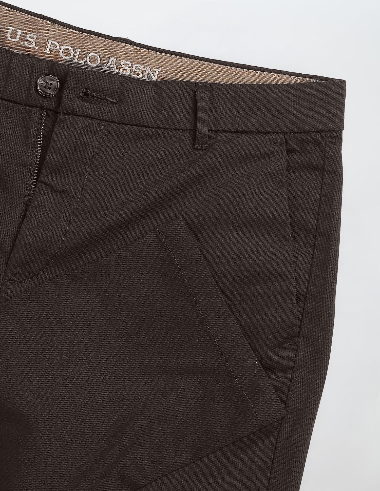 Denver Slim Fit Mid Rise Trousers Choco - U.S. Polo Assn. India | Large
