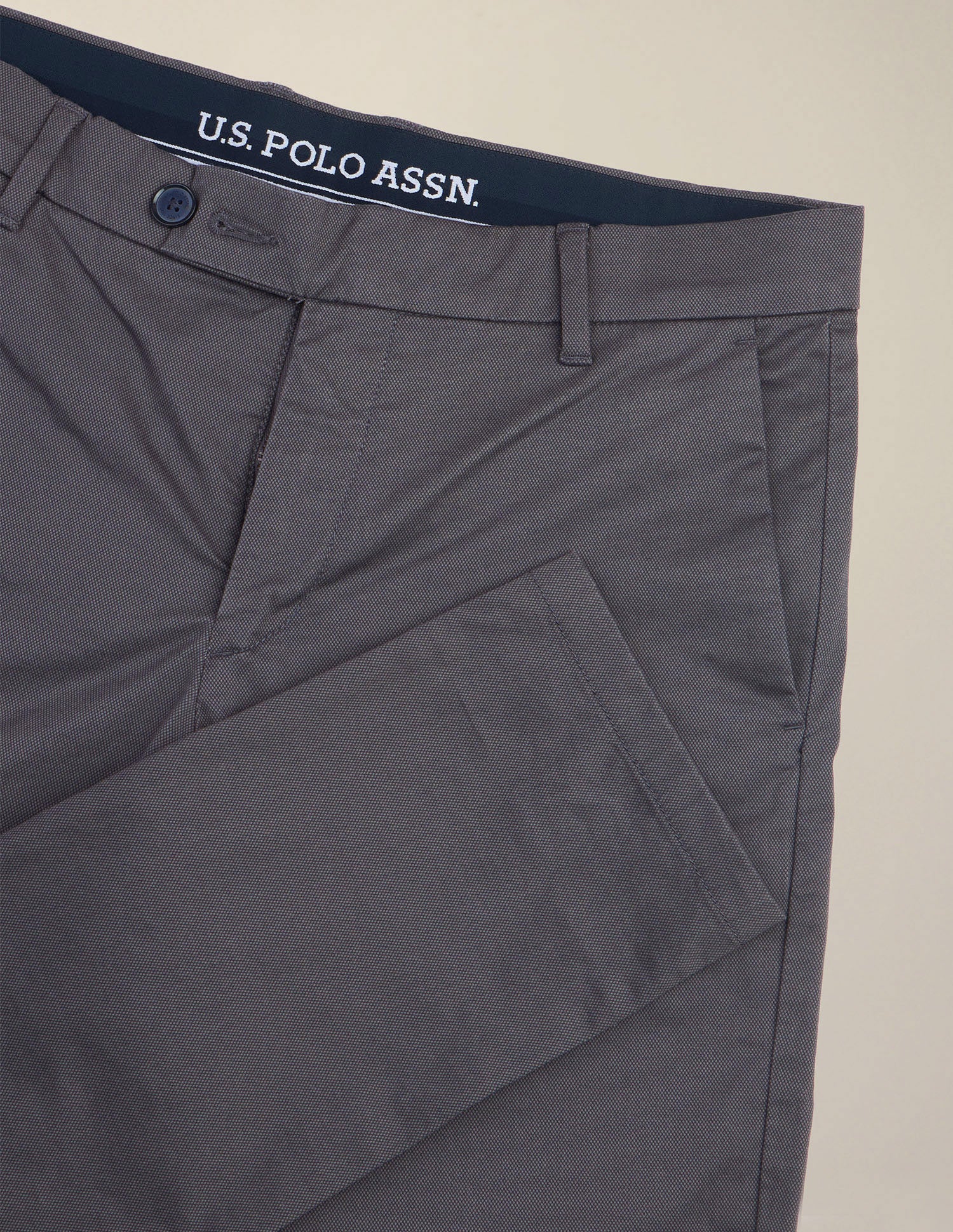 Austin Slim Fit Satin Trousers Purple Grey - U.S. Polo Assn. India | Large